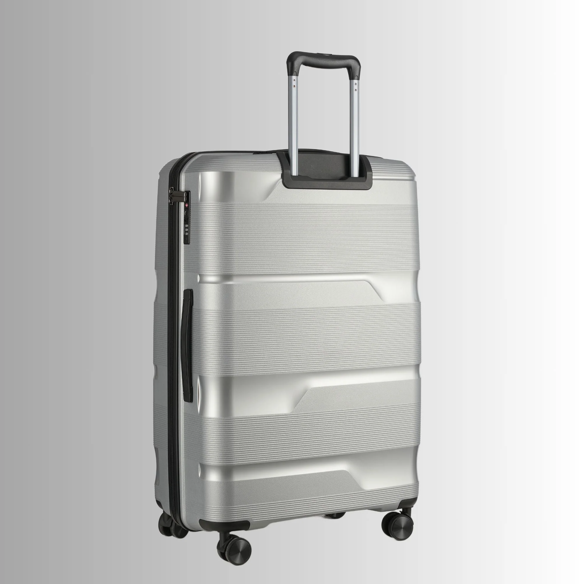 28-inch Silver Hardcase Roller Luggage with 360° Wheels & TSA Lock - Image 3