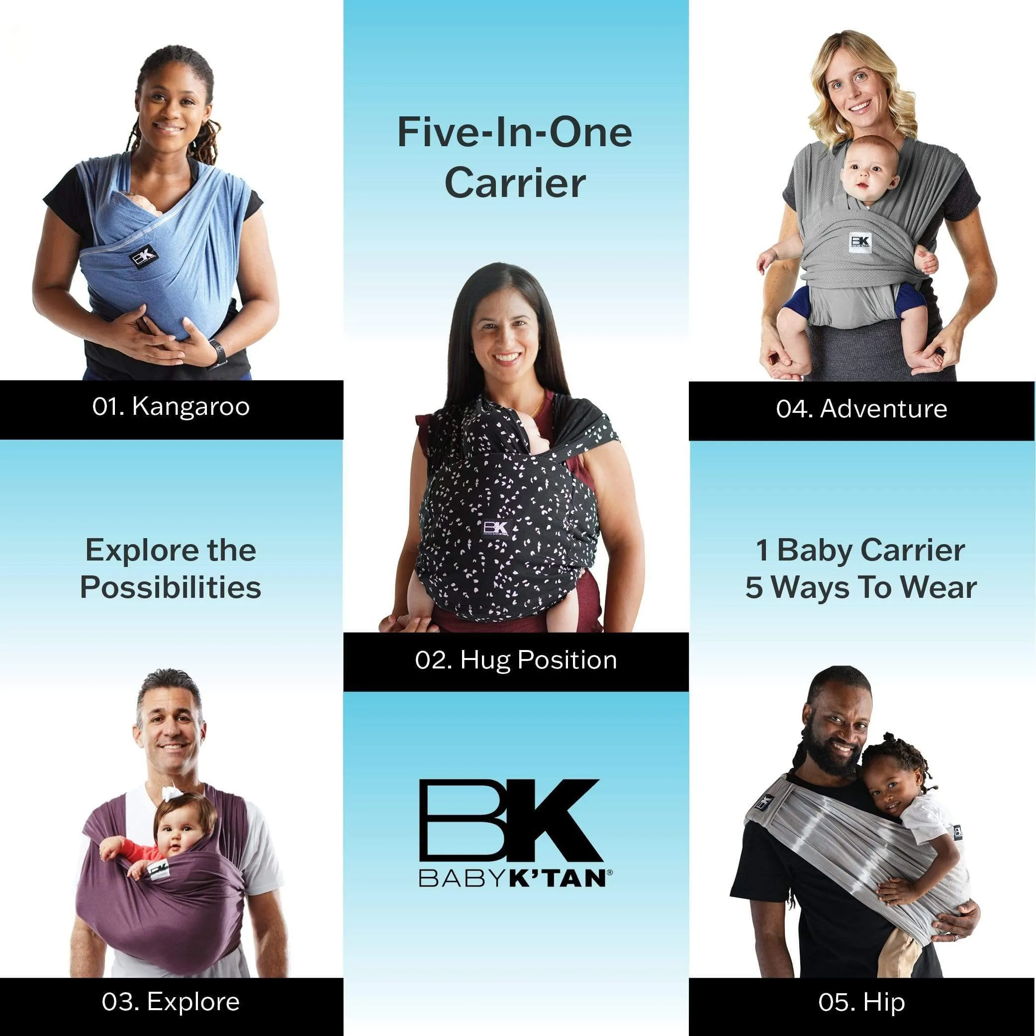 Baby K'tan Original Baby Carrier | Denim - Image 7