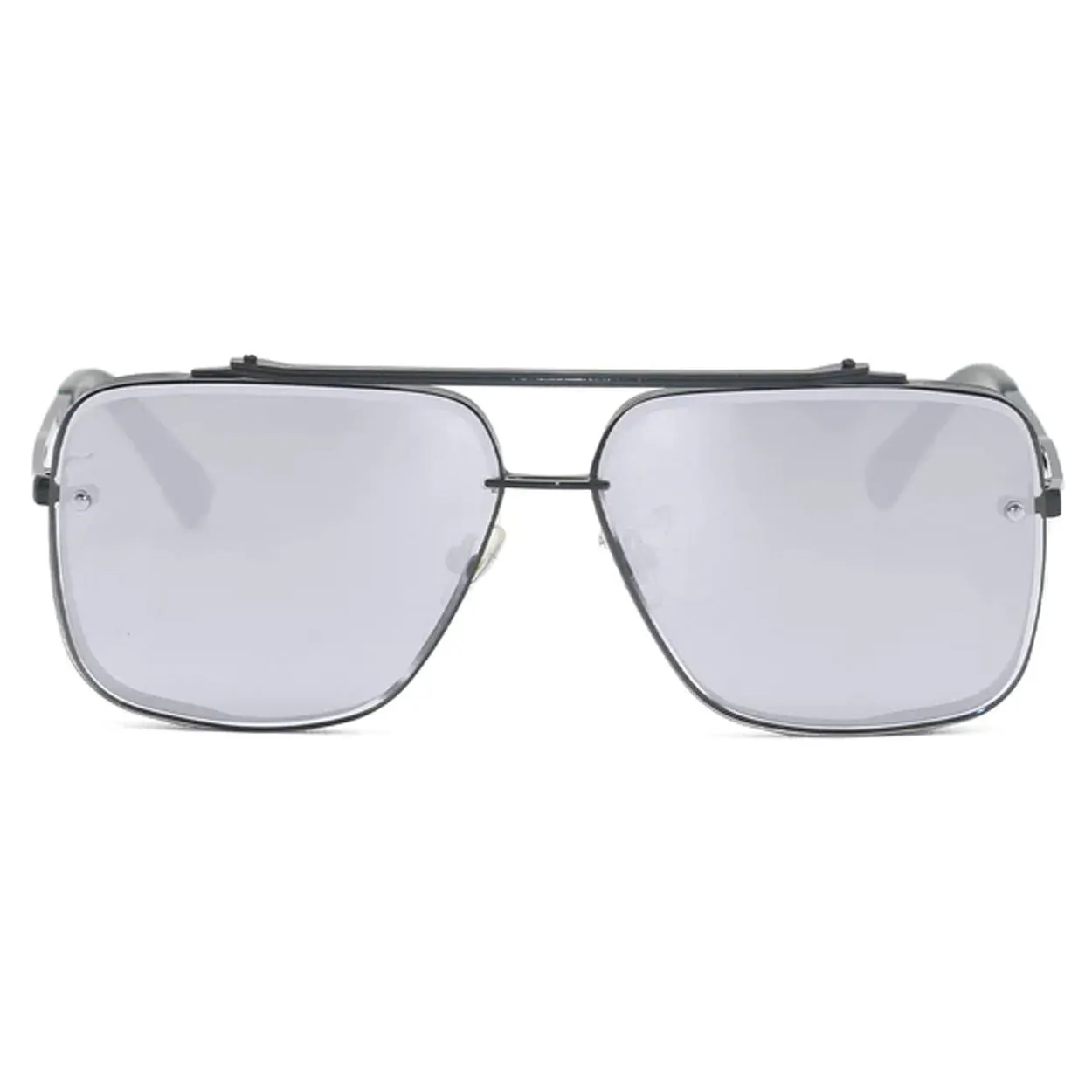 Bella - Chrome Black Oversized Squared Aviators