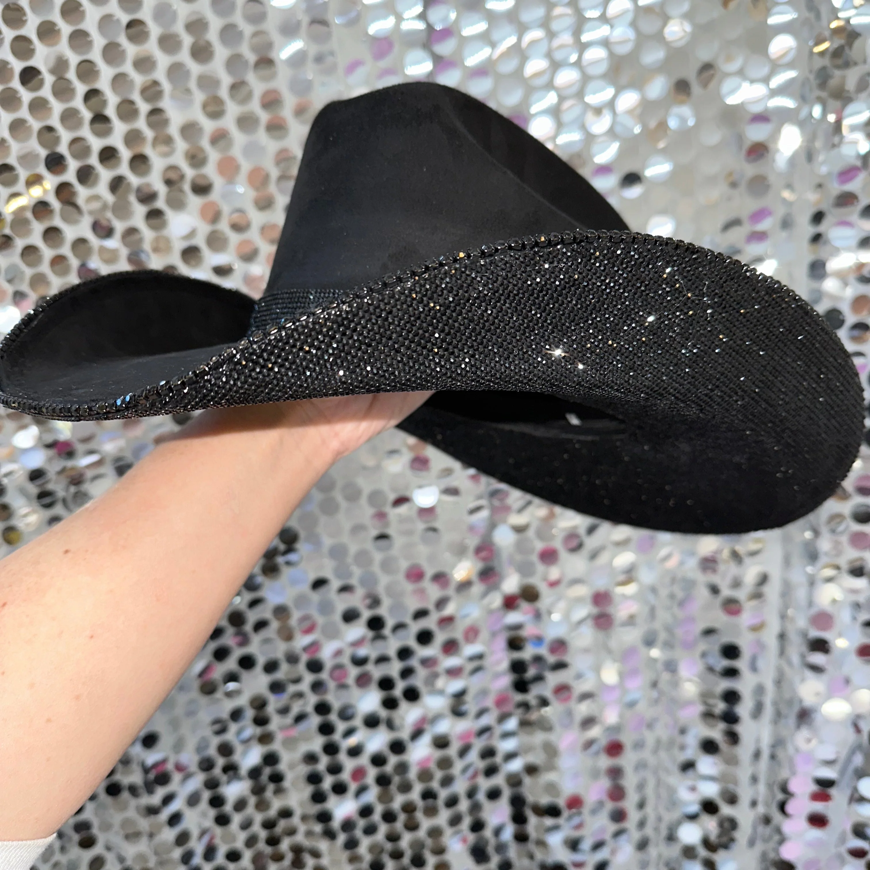 Black Suede & Black Rhinestones
