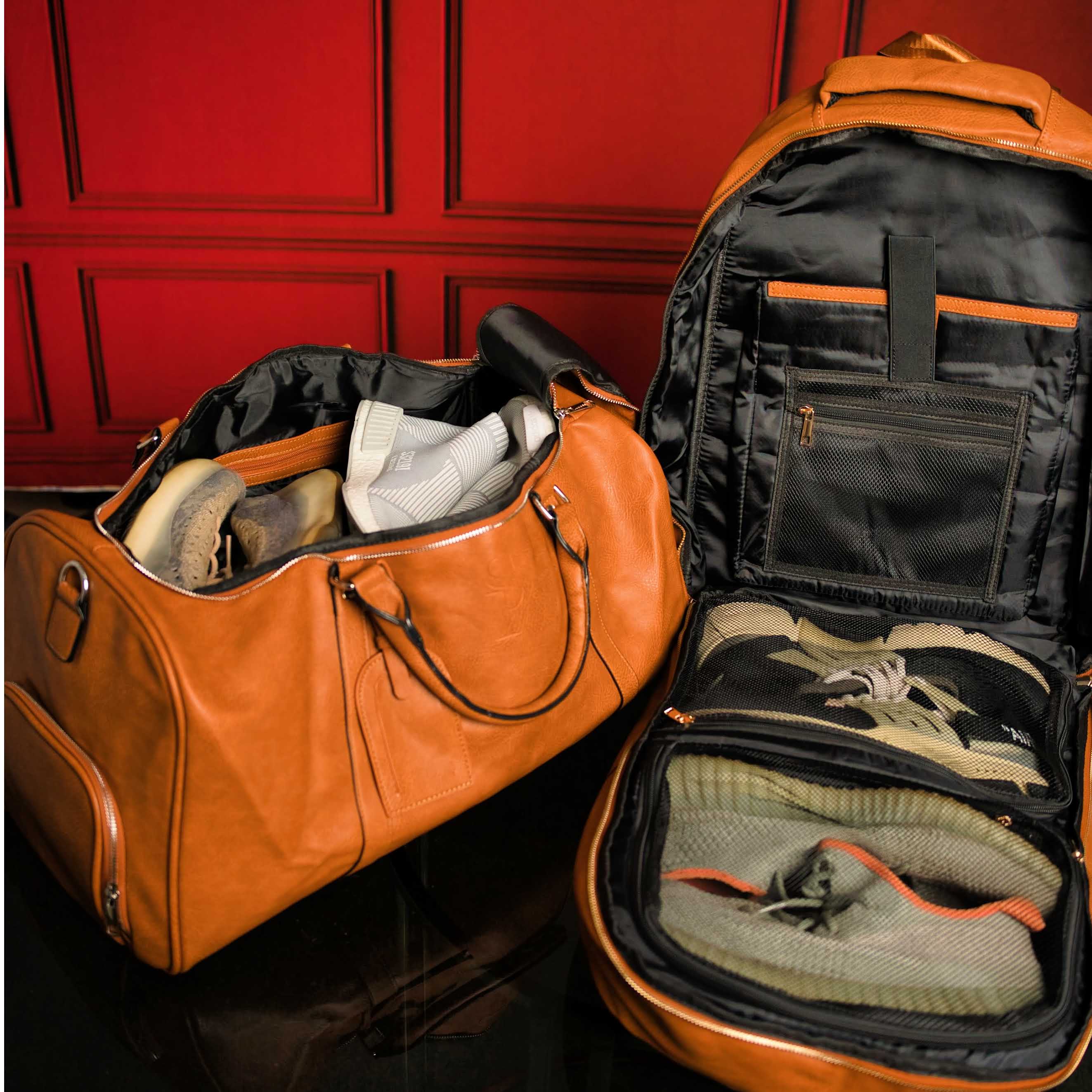 Brown Tumbled Leather 3 Bag Set - Image 8