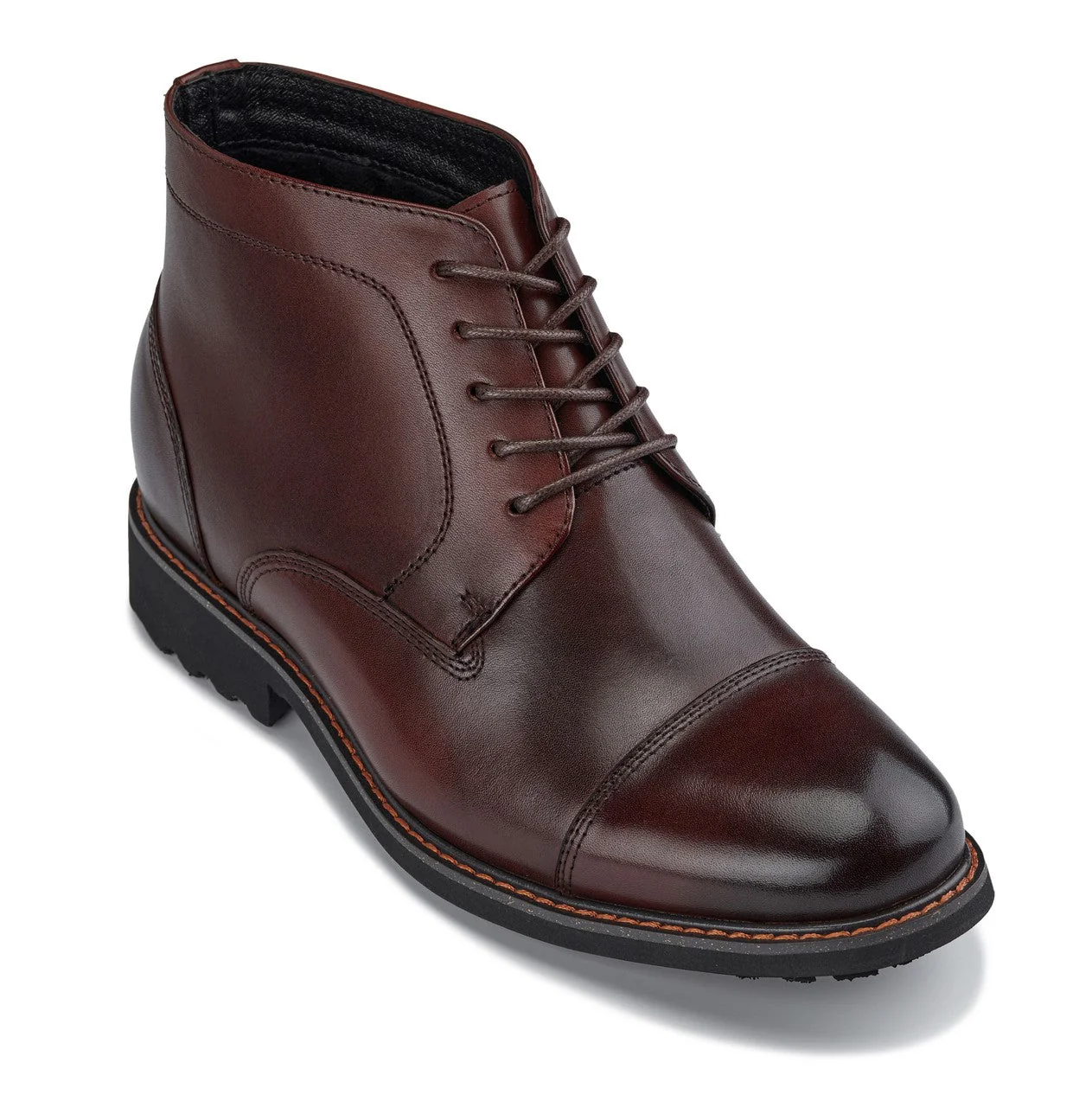 Y41081 - 3.2-Inch Taller Dark Brown Leather Men's Boots