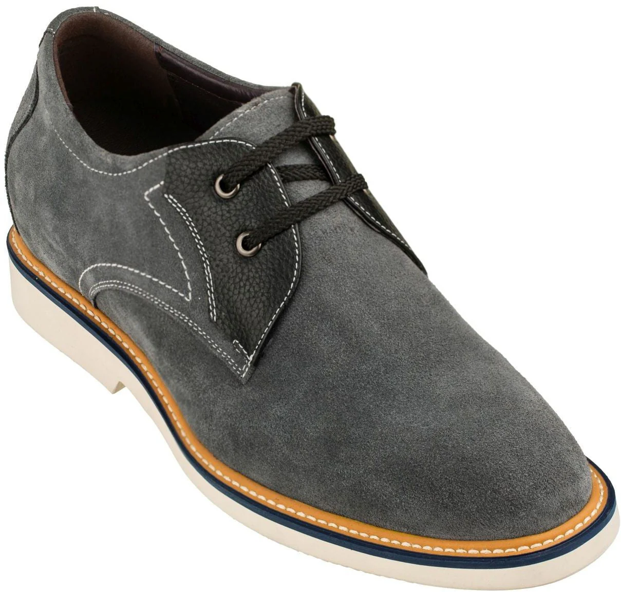 Y42023 - Business Casual Grey Leather Men's Shoes 2.8 Inch