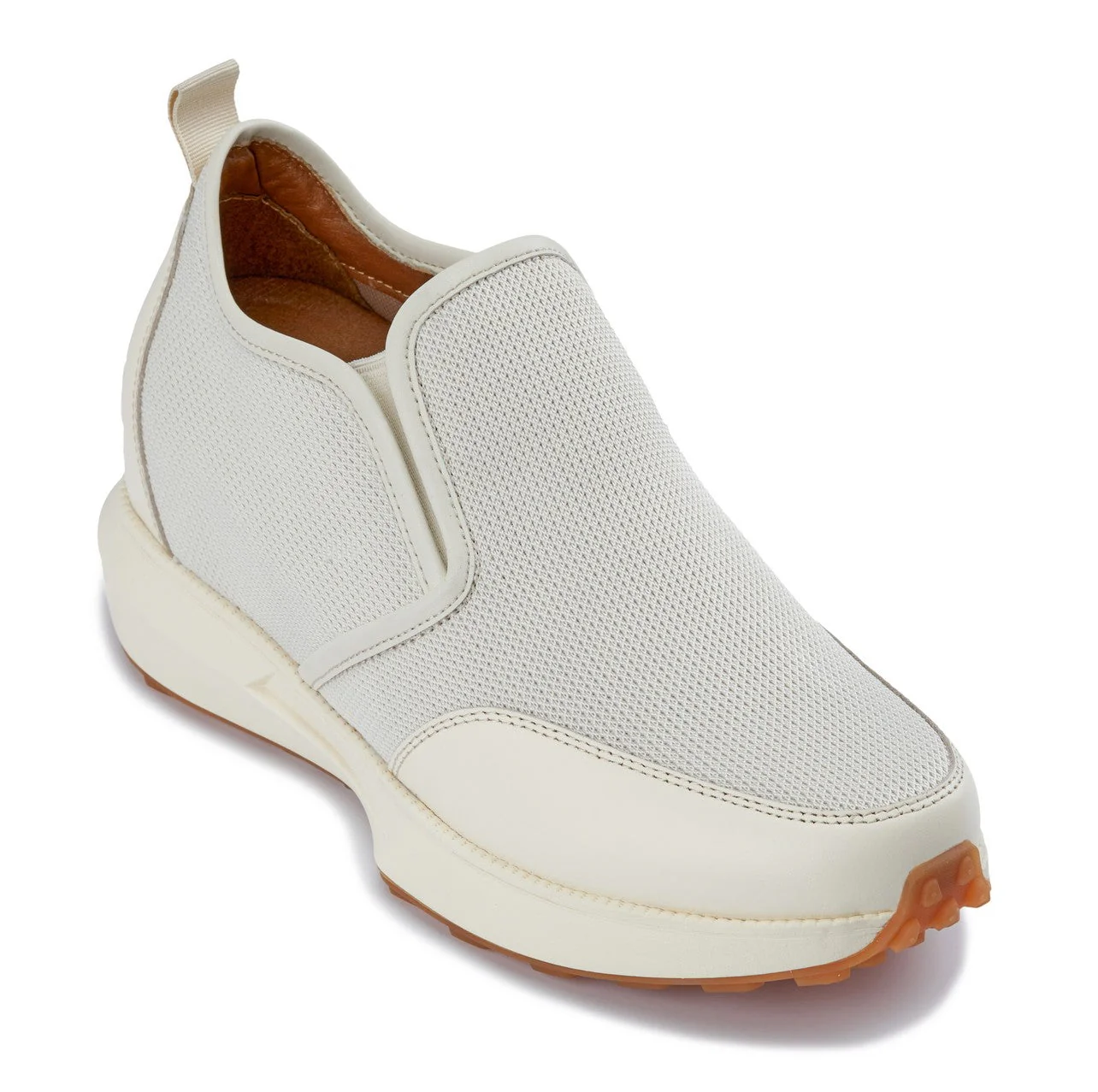J1434 - 3.3 Inches Taller (Off-White) - Casual Chunky Sole Men's Sneaker Loafers