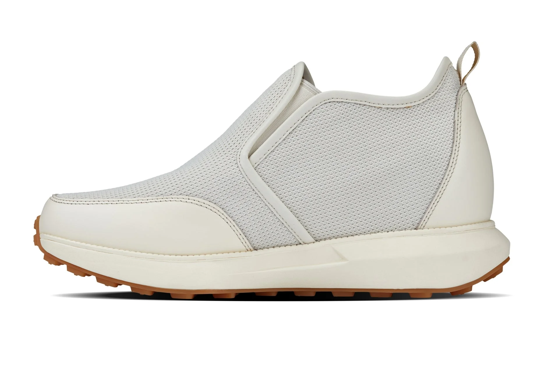 J1434 - 3.3 Inches Taller (Off-White) - Casual Chunky Sole Men's Sneaker Loafers - Image 3