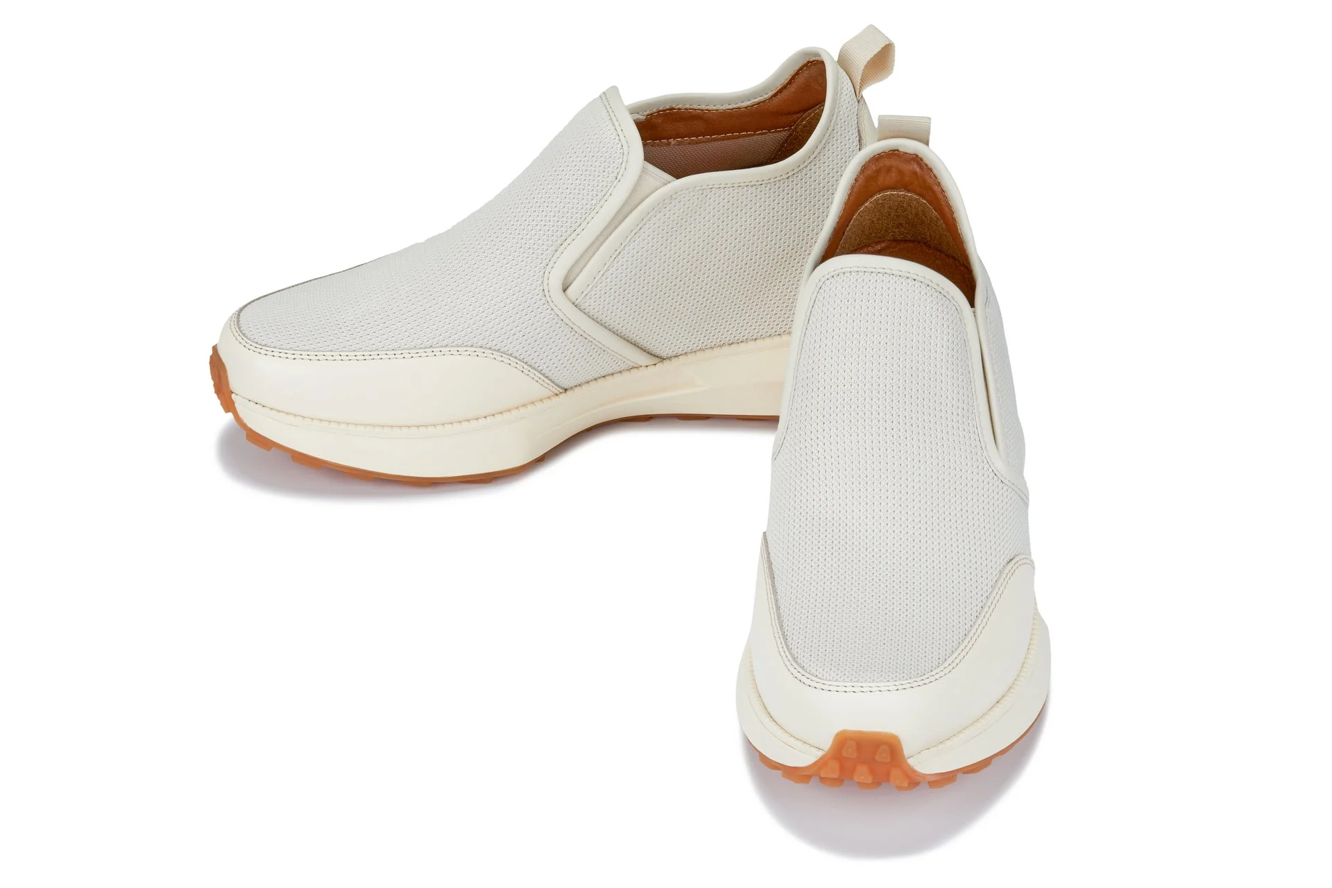 J1434 - 3.3 Inches Taller (Off-White) - Casual Chunky Sole Men's Sneaker Loafers - Image 5