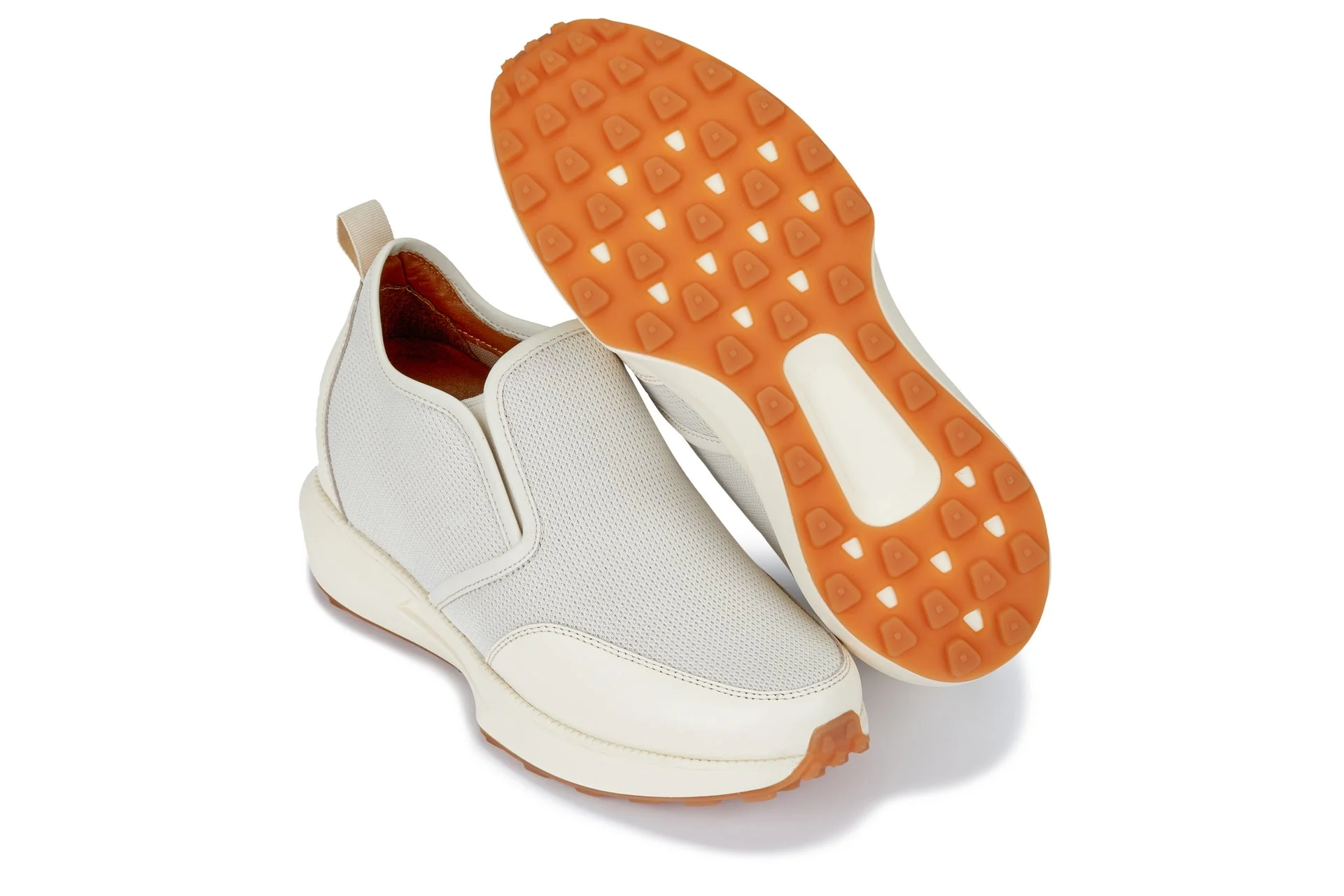 J1434 - 3.3 Inches Taller (Off-White) - Casual Chunky Sole Men's Sneaker Loafers - Image 6