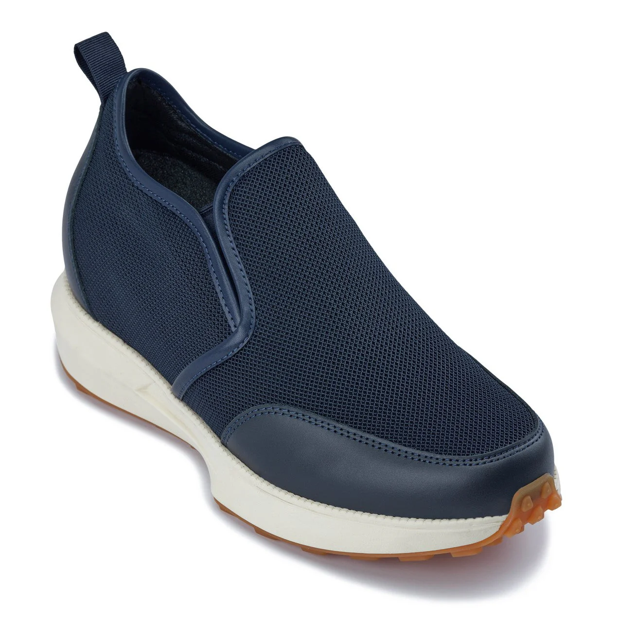 J1435 - 3.3 Inches Taller (Dark Blue) - Casual Chunky Sole Men's Sneaker Loafers
