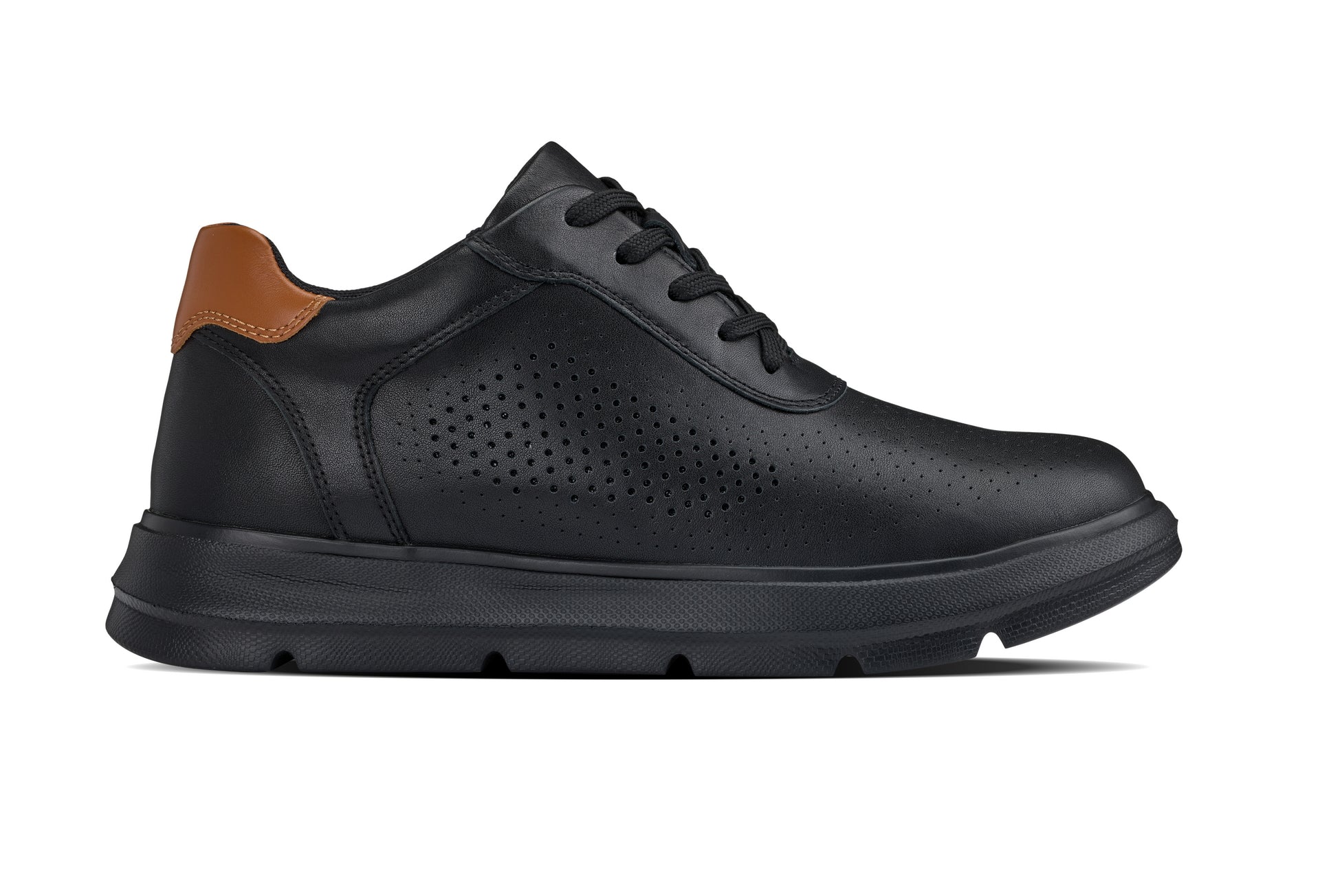 J1580 - 2.6 Inches Taller (Black/Black Sole) - Lightweight Casual Men's Walker Shoes - Image 2