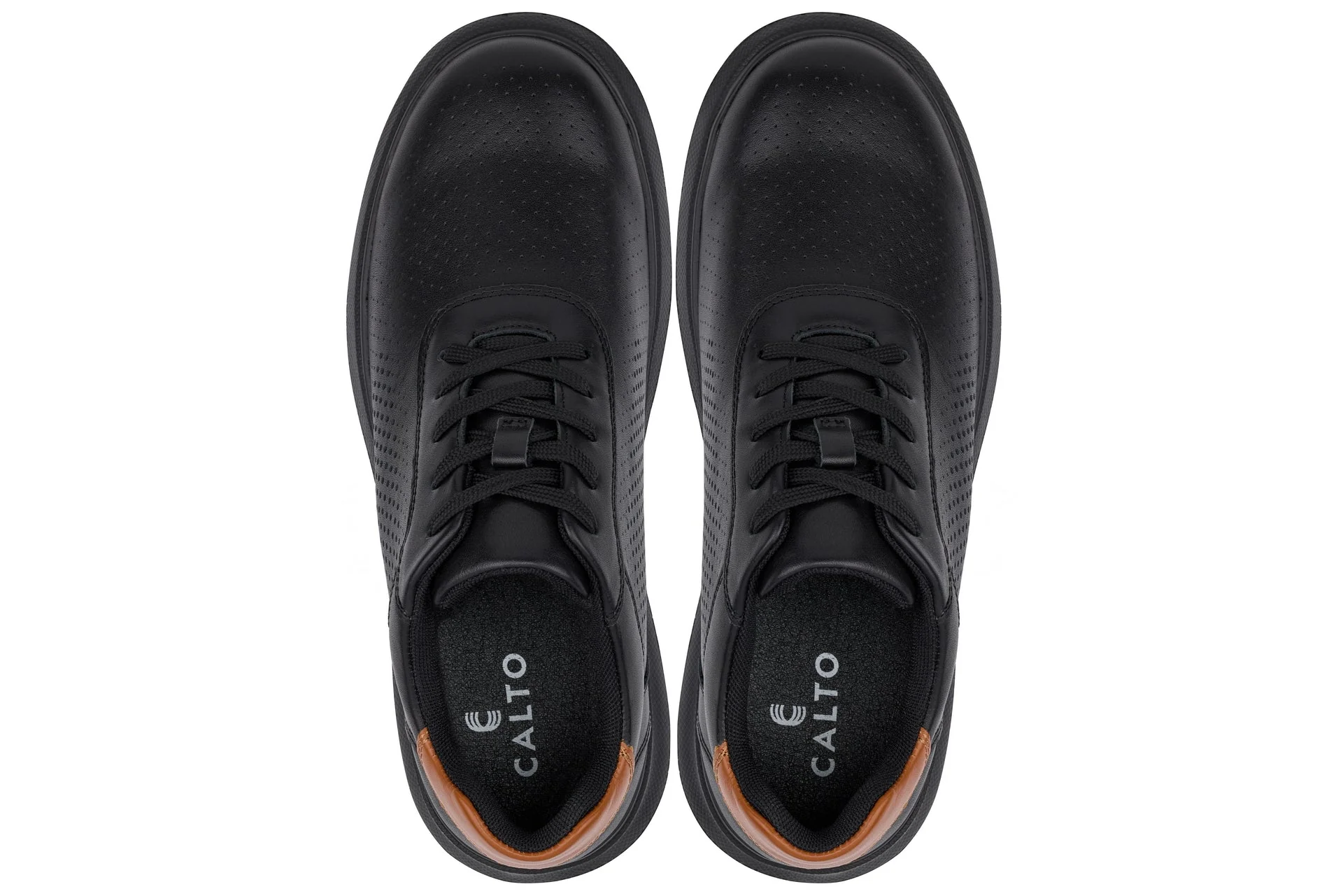 J1580 - 2.6 Inches Taller (Black/Black Sole) - Lightweight Casual Men's Walker Shoes - Image 4