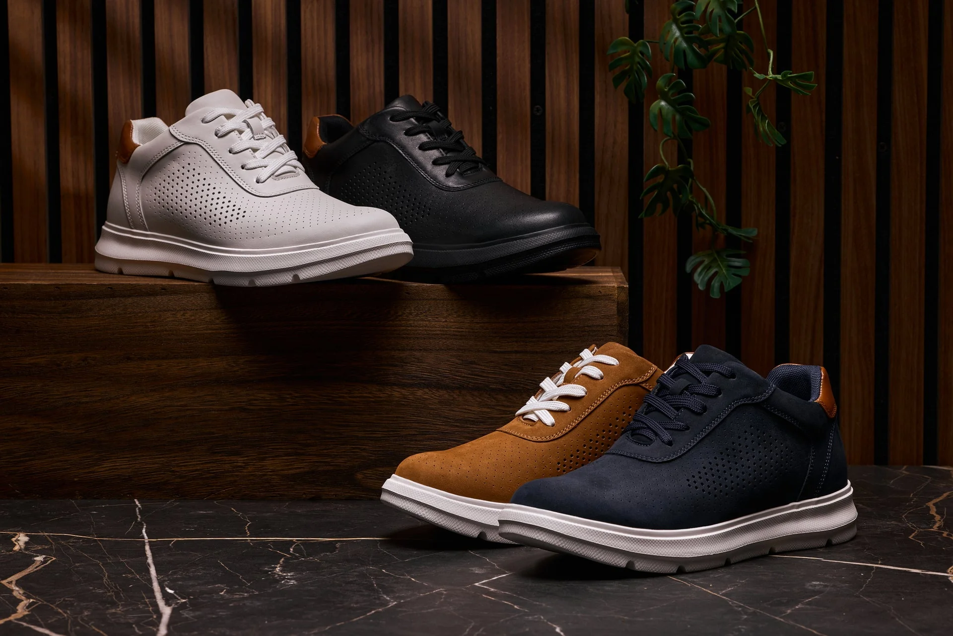 J1580 - 2.6 Inches Taller (Black/Black Sole) - Lightweight Casual Men's Walker Shoes - Image 8