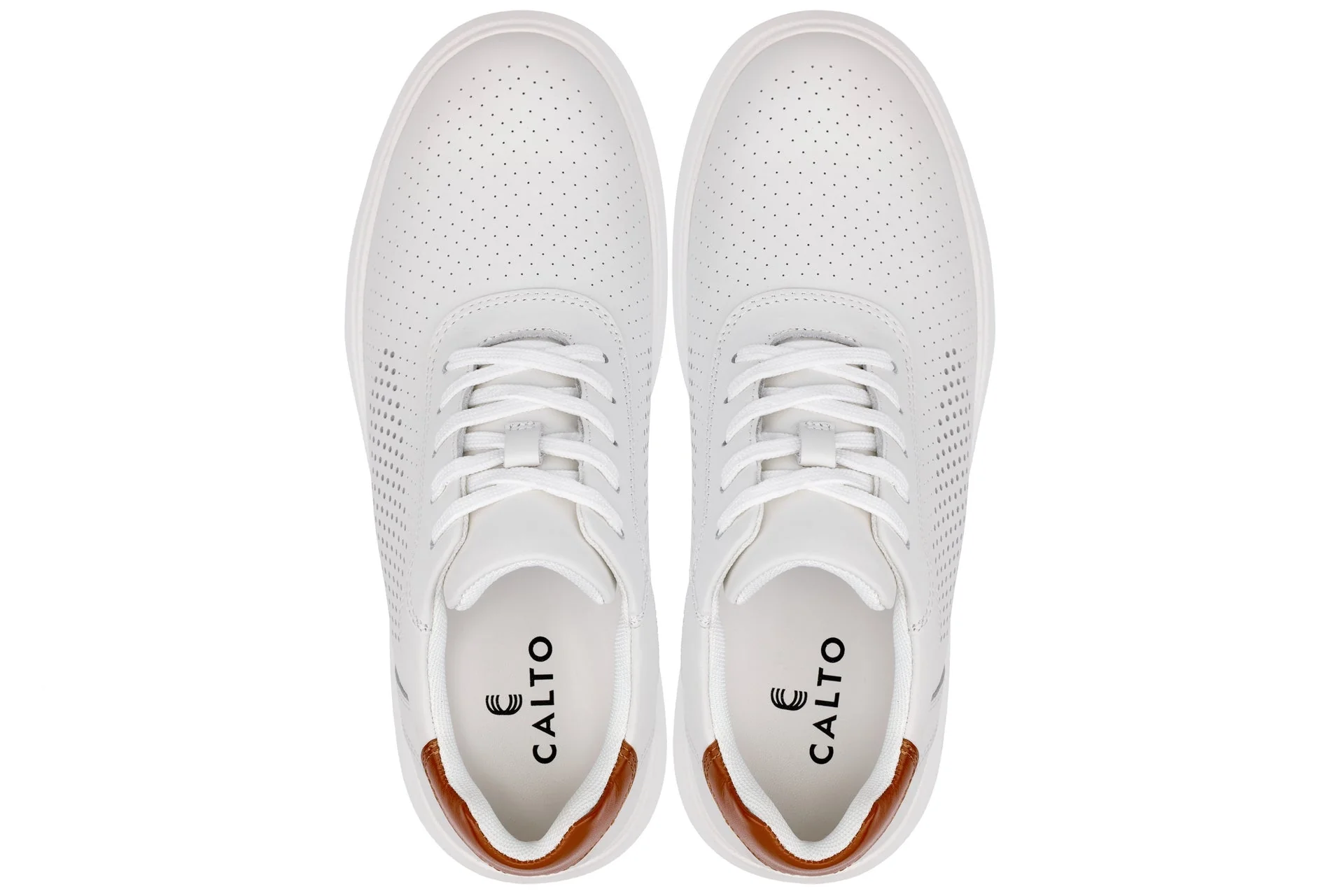 J1581 - 2.6 Inches Taller (White) - Lightweight Casual Men's Walker Shoes - Image 4