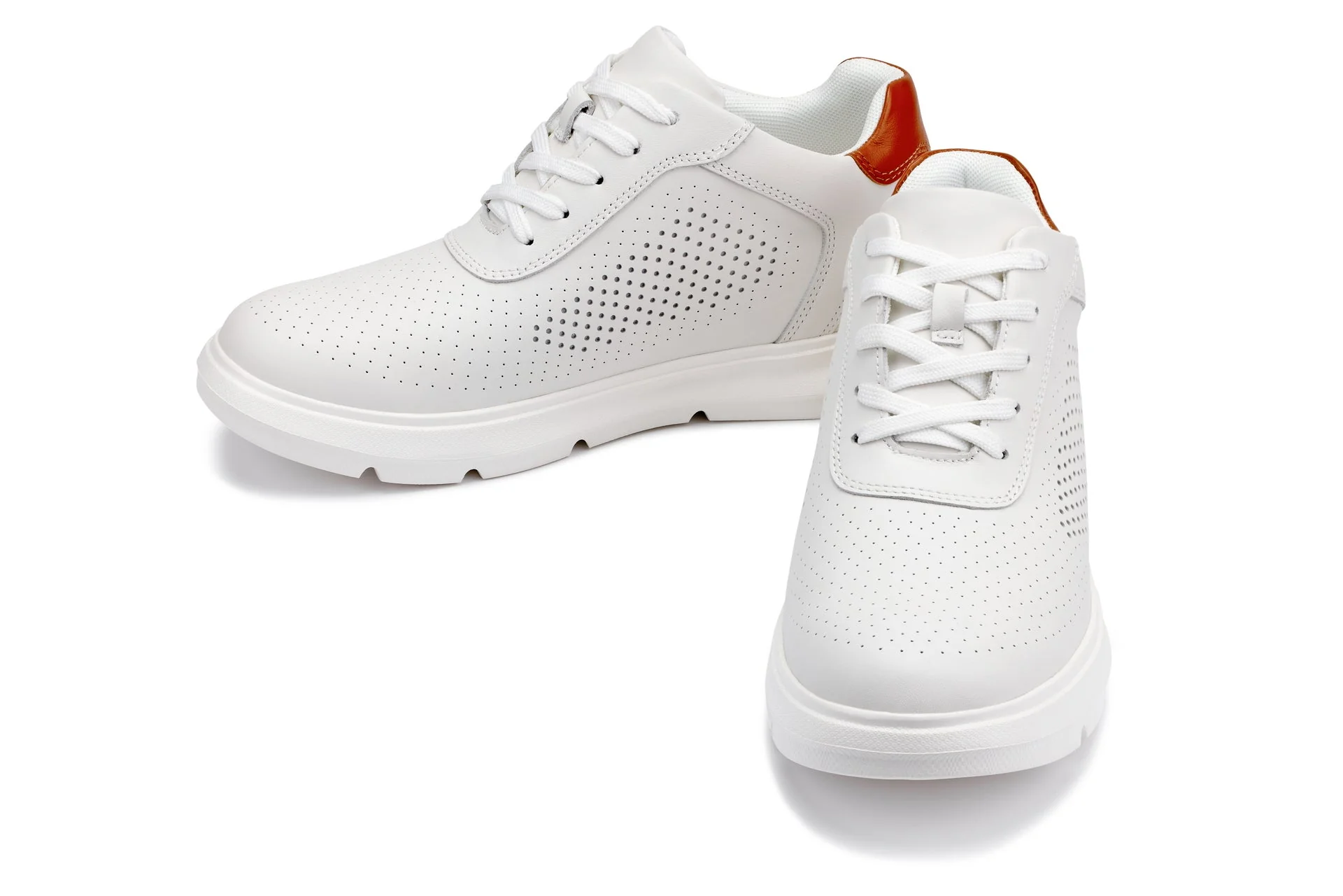J1581 - 2.6 Inches Taller (White) - Lightweight Casual Men's Walker Shoes - Image 5
