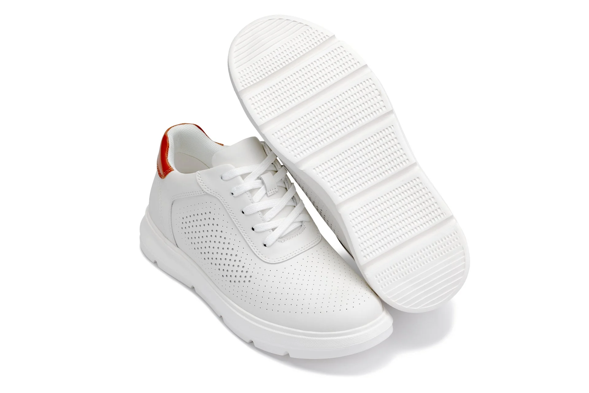 J1581 - 2.6 Inches Taller (White) - Lightweight Casual Men's Walker Shoes - Image 6