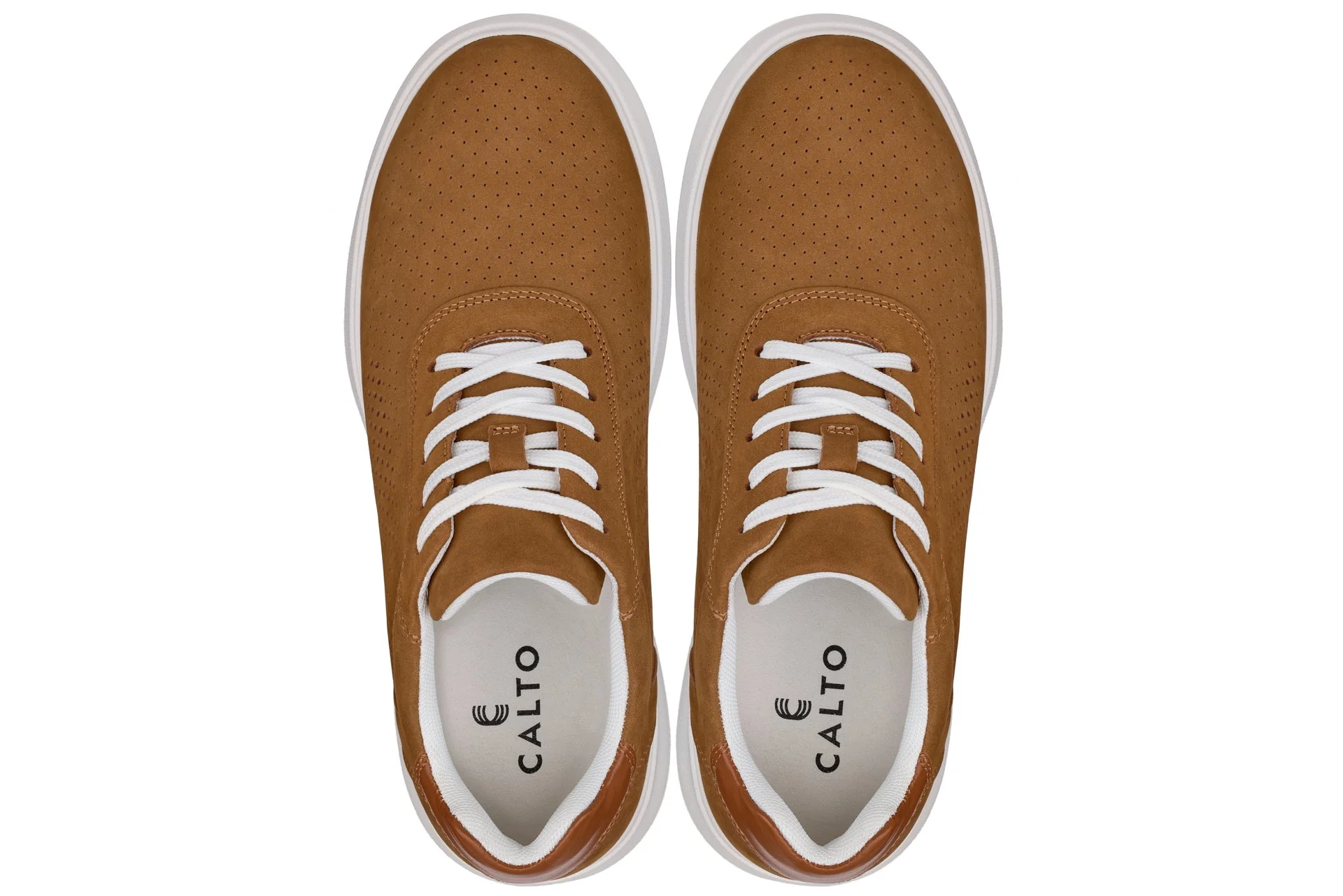 J1583 - 2.6 Inches Taller (Nubuck Brown) - Lightweight Casual Men's Walker Shoes - Image 4