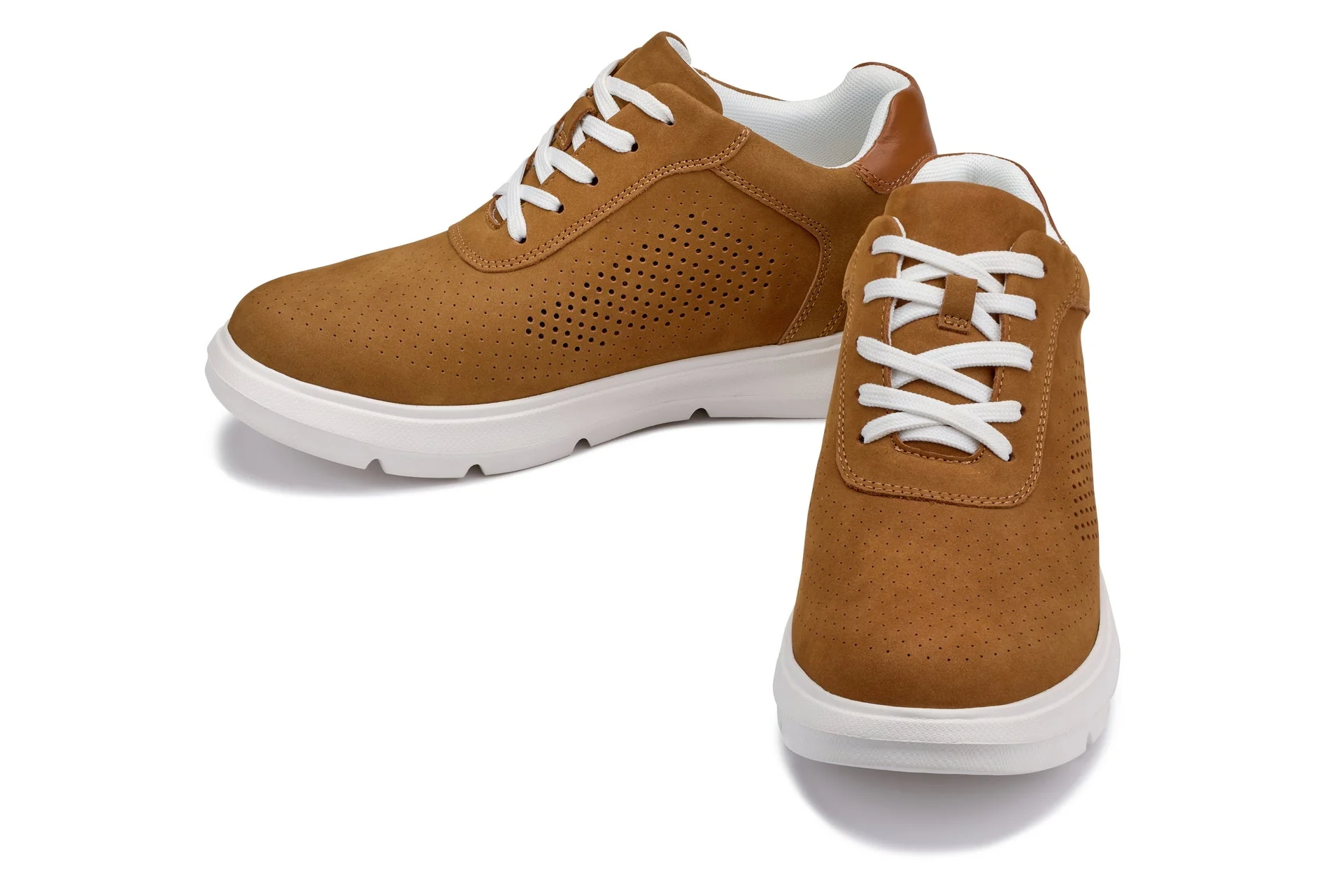 J1583 - 2.6 Inches Taller (Nubuck Brown) - Lightweight Casual Men's Walker Shoes - Image 5