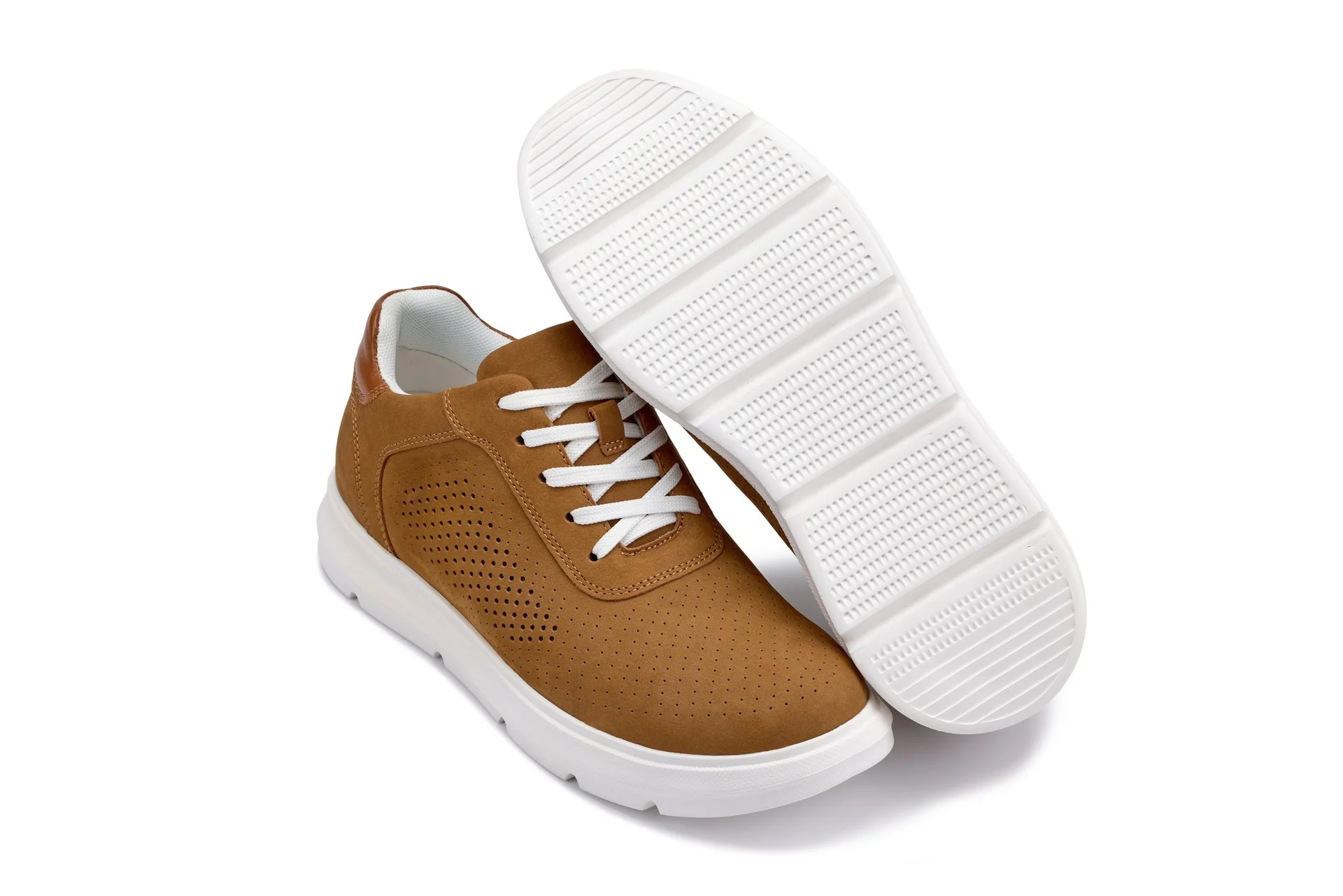 J1583 - 2.6 Inches Taller (Nubuck Brown) - Lightweight Casual Men's Walker Shoes - Image 6