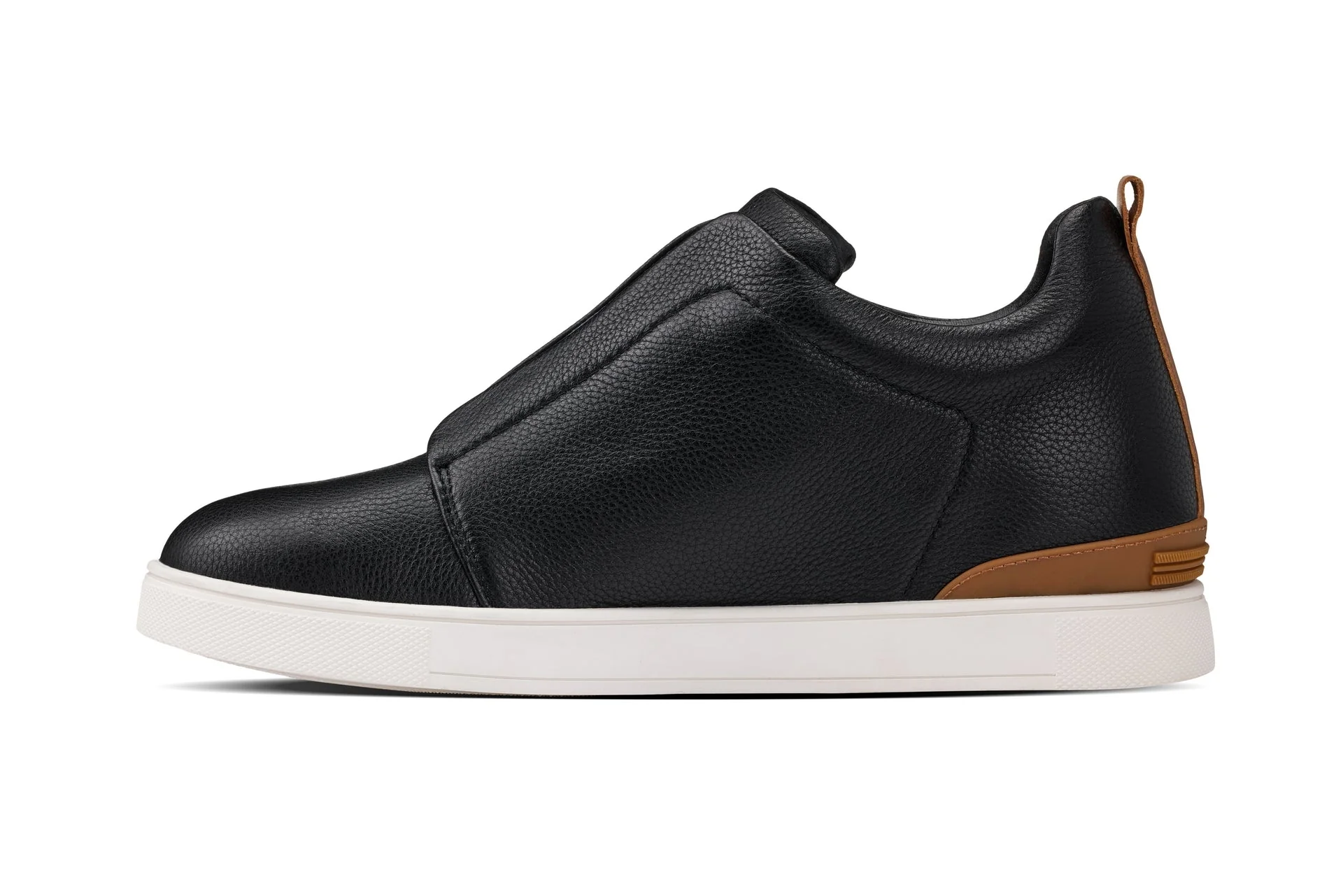 J1932 - 2.6 Inches Taller (Black / White Sole) - Slip-On Men's Snoafers - Image 3