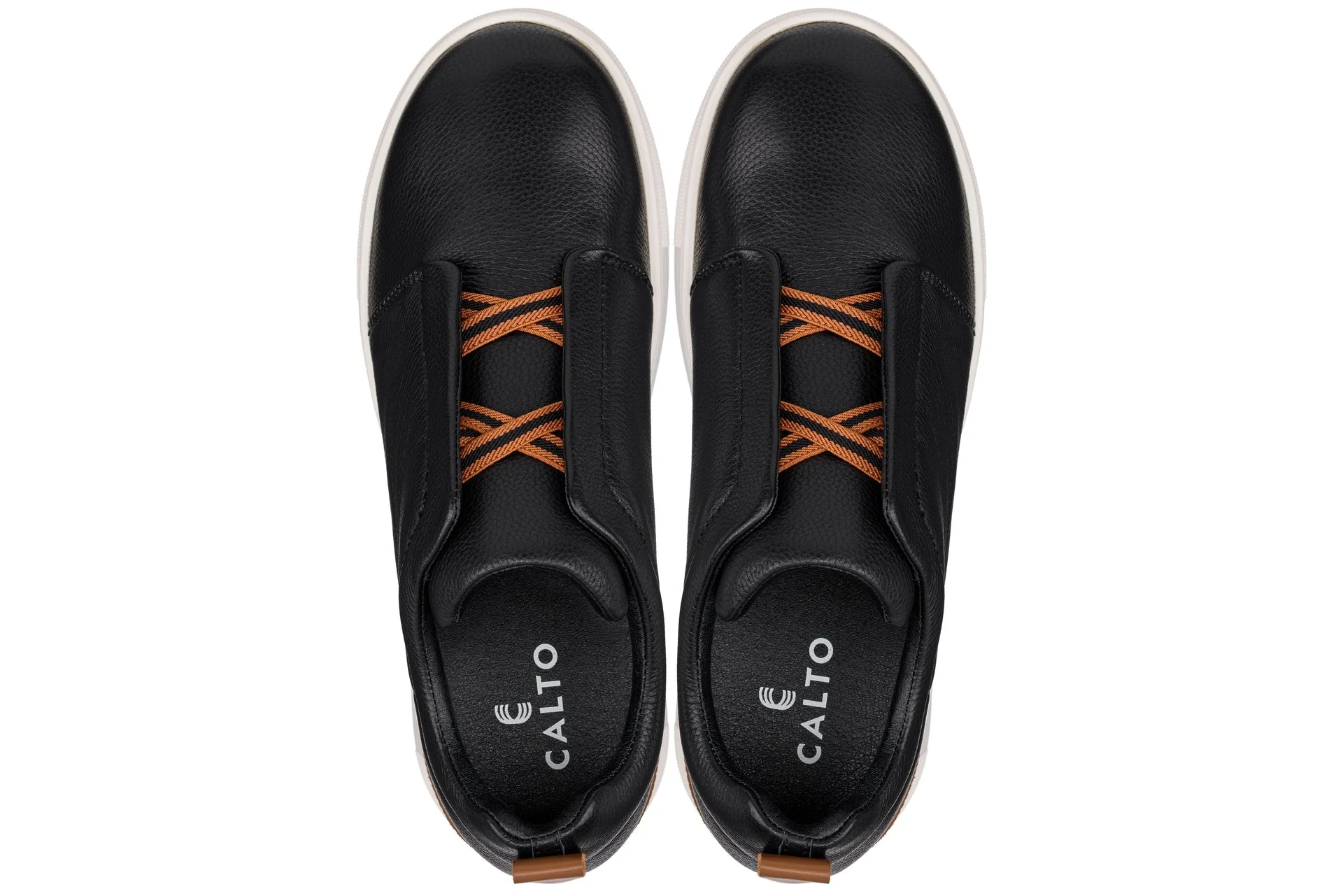 J1932 - 2.6 Inches Taller (Black / White Sole) - Slip-On Men's Snoafers - Image 4