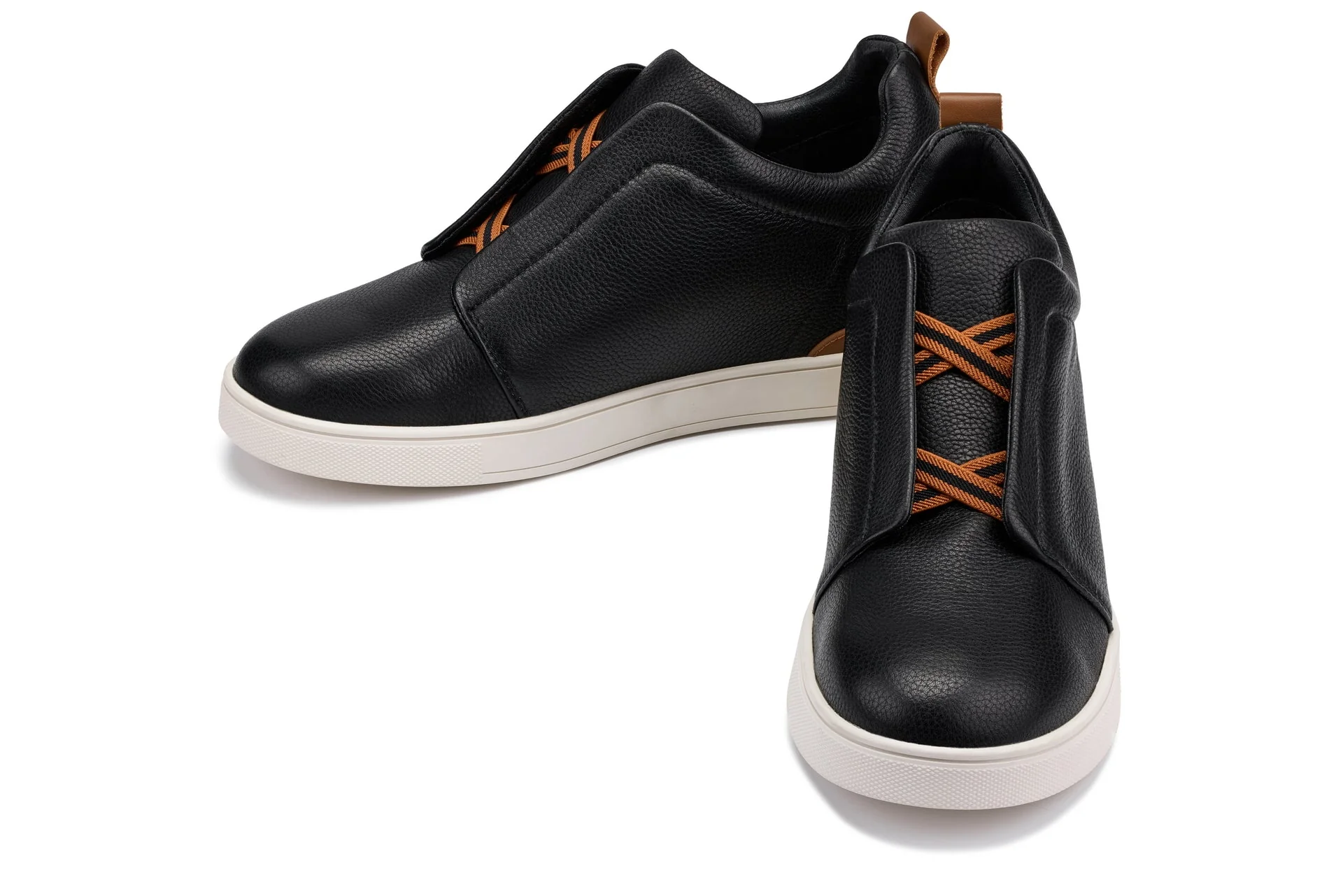 J1932 - 2.6 Inches Taller (Black / White Sole) - Slip-On Men's Snoafers - Image 5