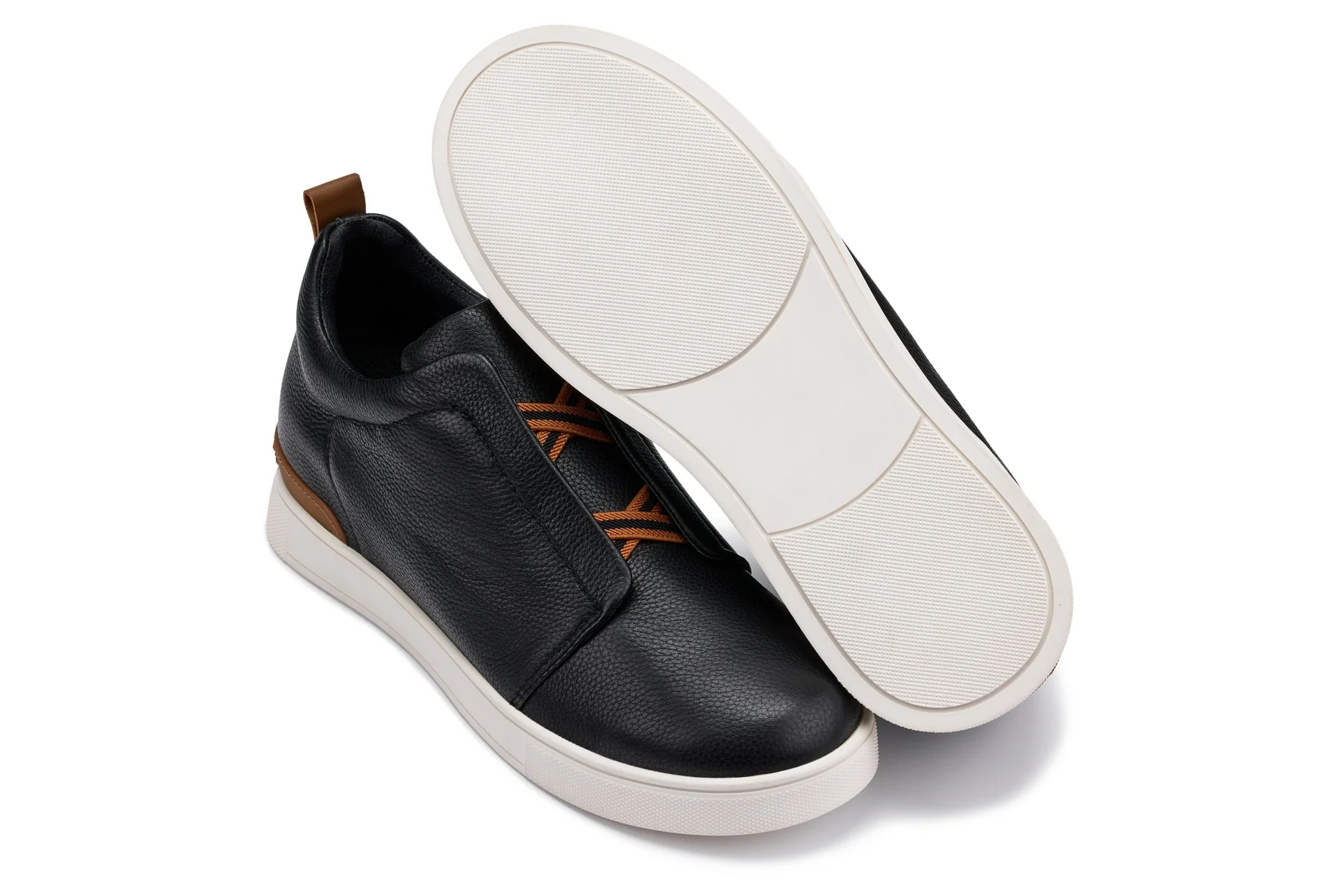 J1932 - 2.6 Inches Taller (Black / White Sole) - Slip-On Men's Snoafers - Image 6