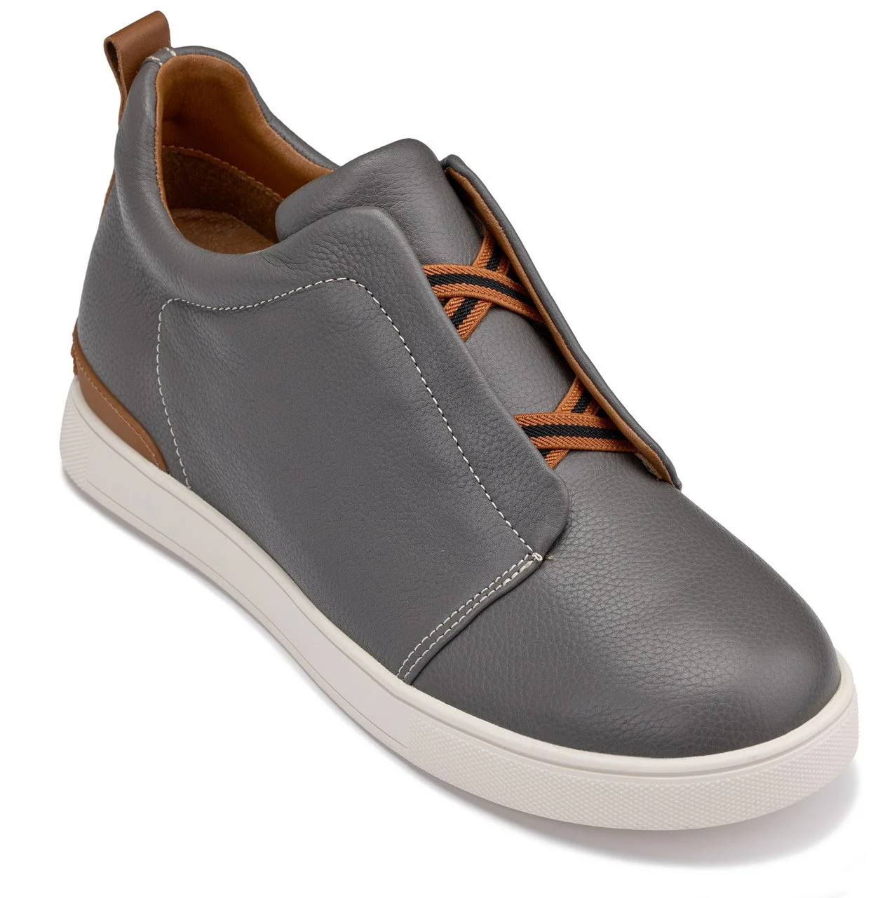 J1935 - 2.6 Inches Taller (Grey) - Slip-On Men's Snoafers