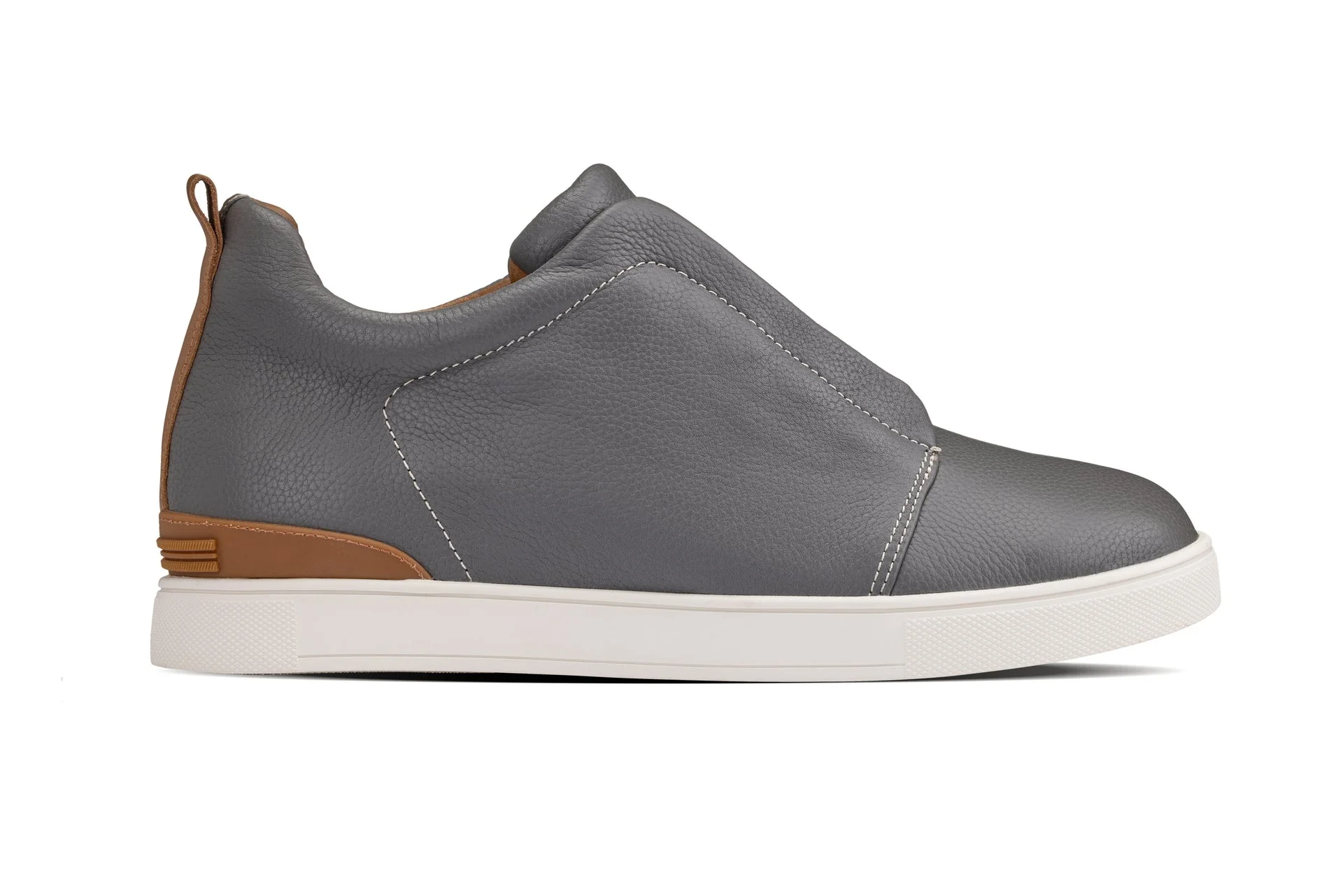J1935 - 2.6 Inches Taller (Grey) - Slip-On Men's Snoafers - Image 2