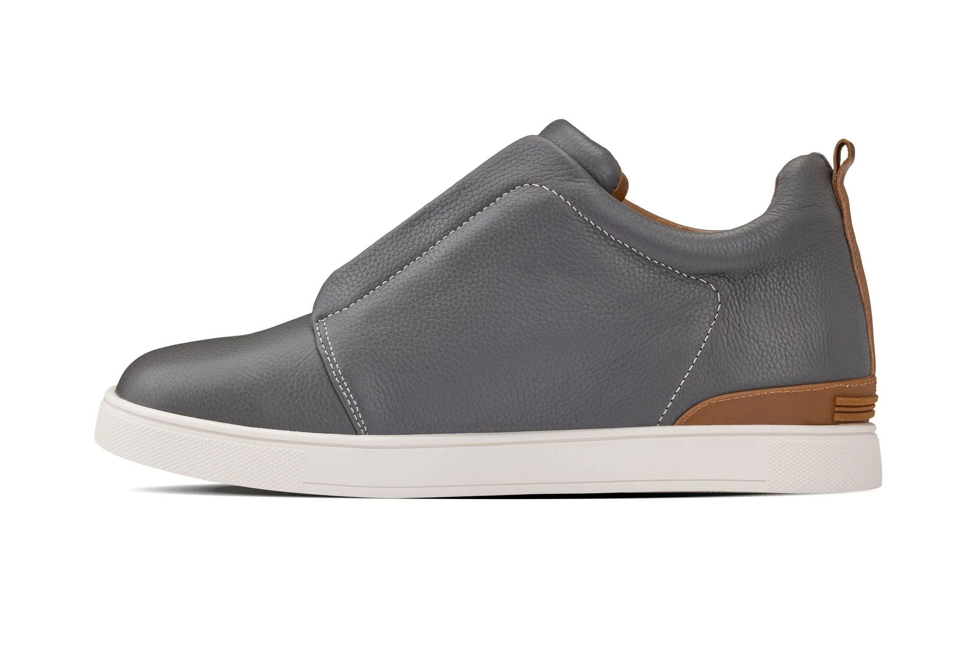 J1935 - 2.6 Inches Taller (Grey) - Slip-On Men's Snoafers - Image 3
