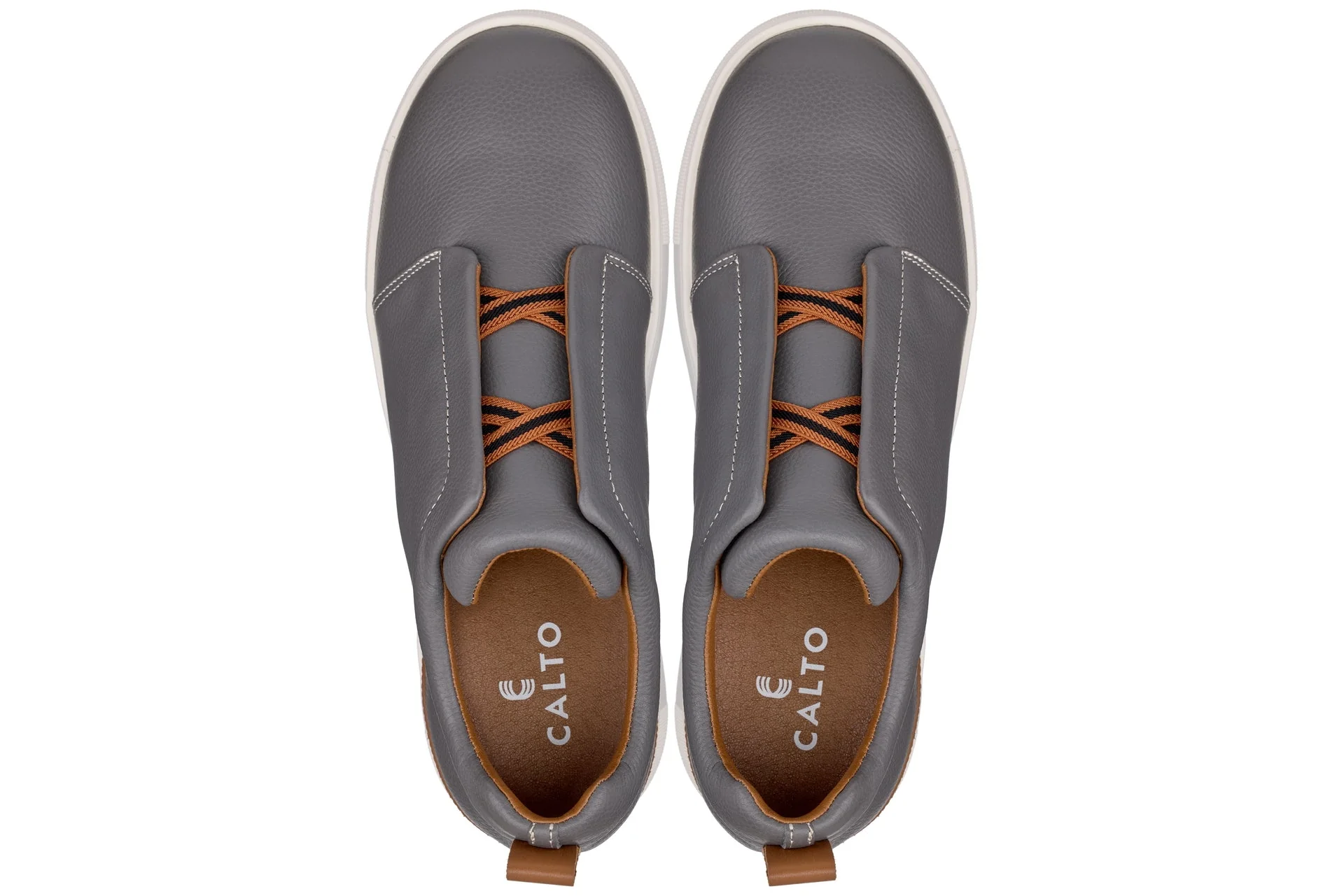 J1935 - 2.6 Inches Taller (Grey) - Slip-On Men's Snoafers - Image 4