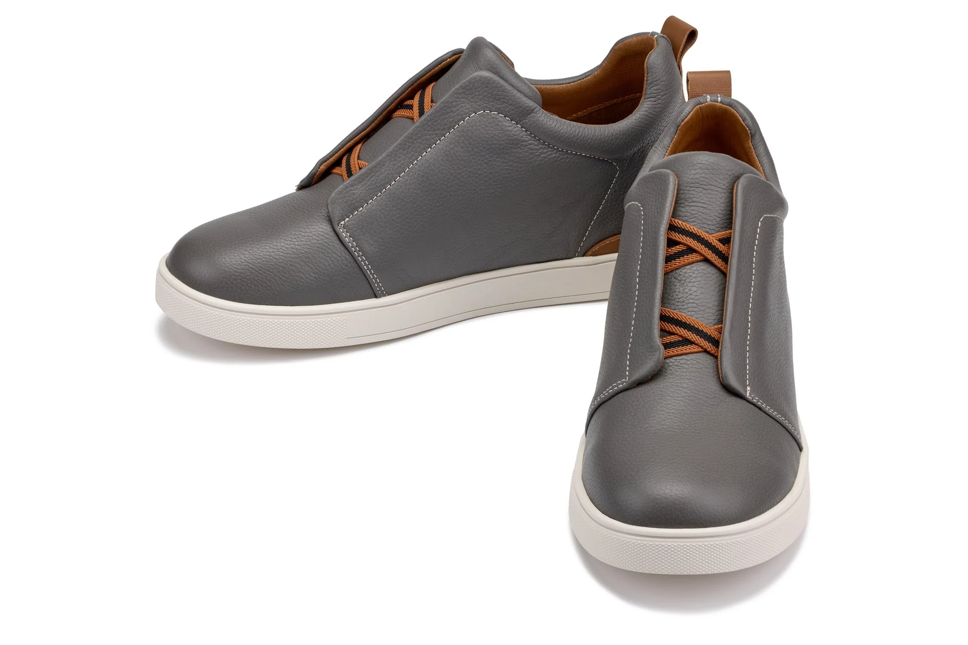 J1935 - 2.6 Inches Taller (Grey) - Slip-On Men's Snoafers - Image 5