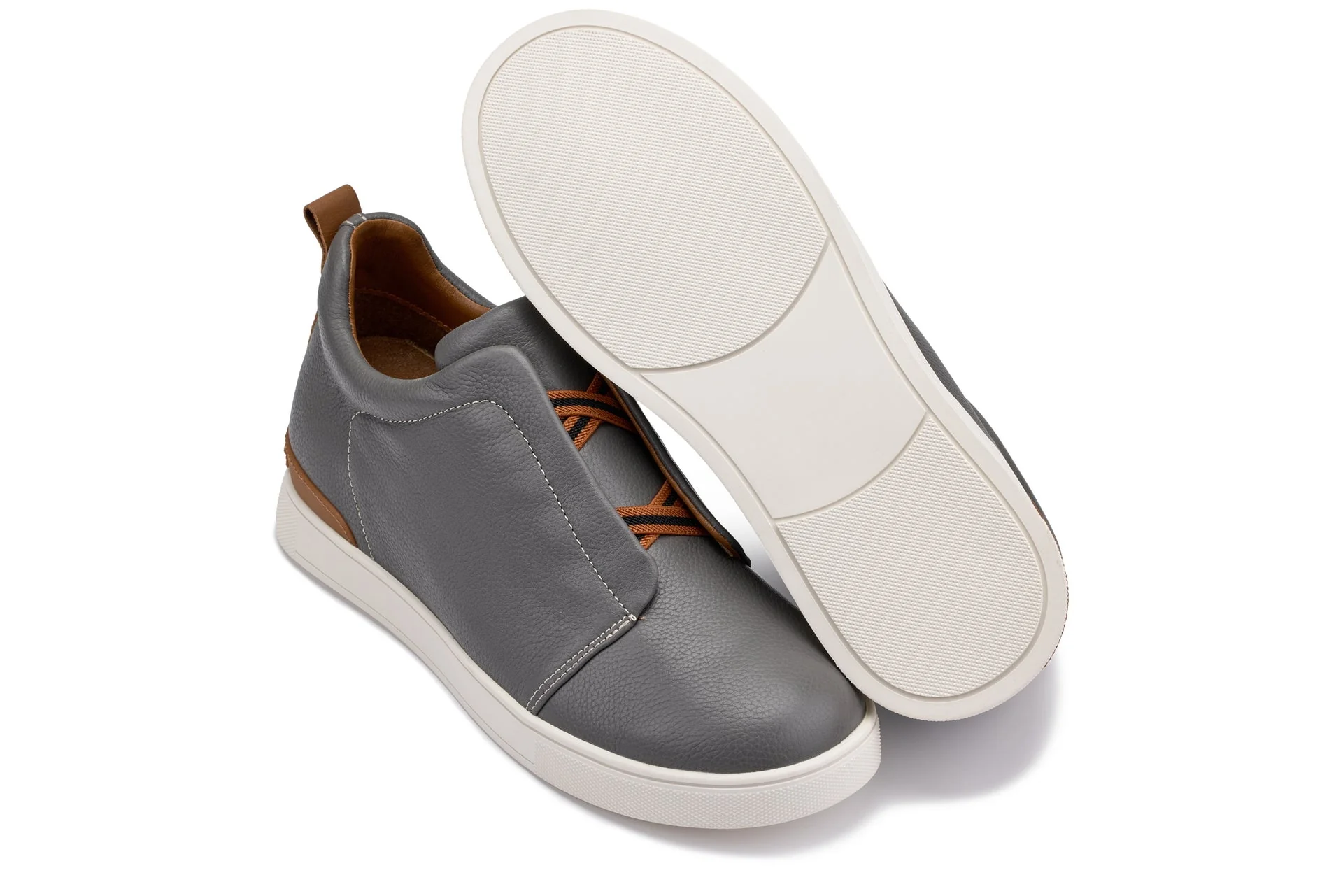 J1935 - 2.6 Inches Taller (Grey) - Slip-On Men's Snoafers - Image 6
