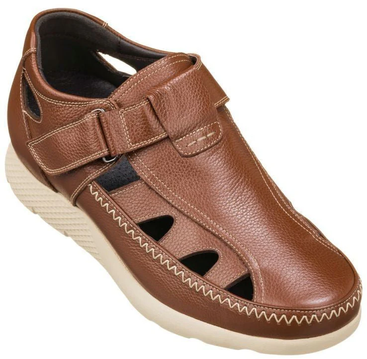 K2133 - 2.8 Inches Taller (Brown) - Fisherman Sandal Lightweight