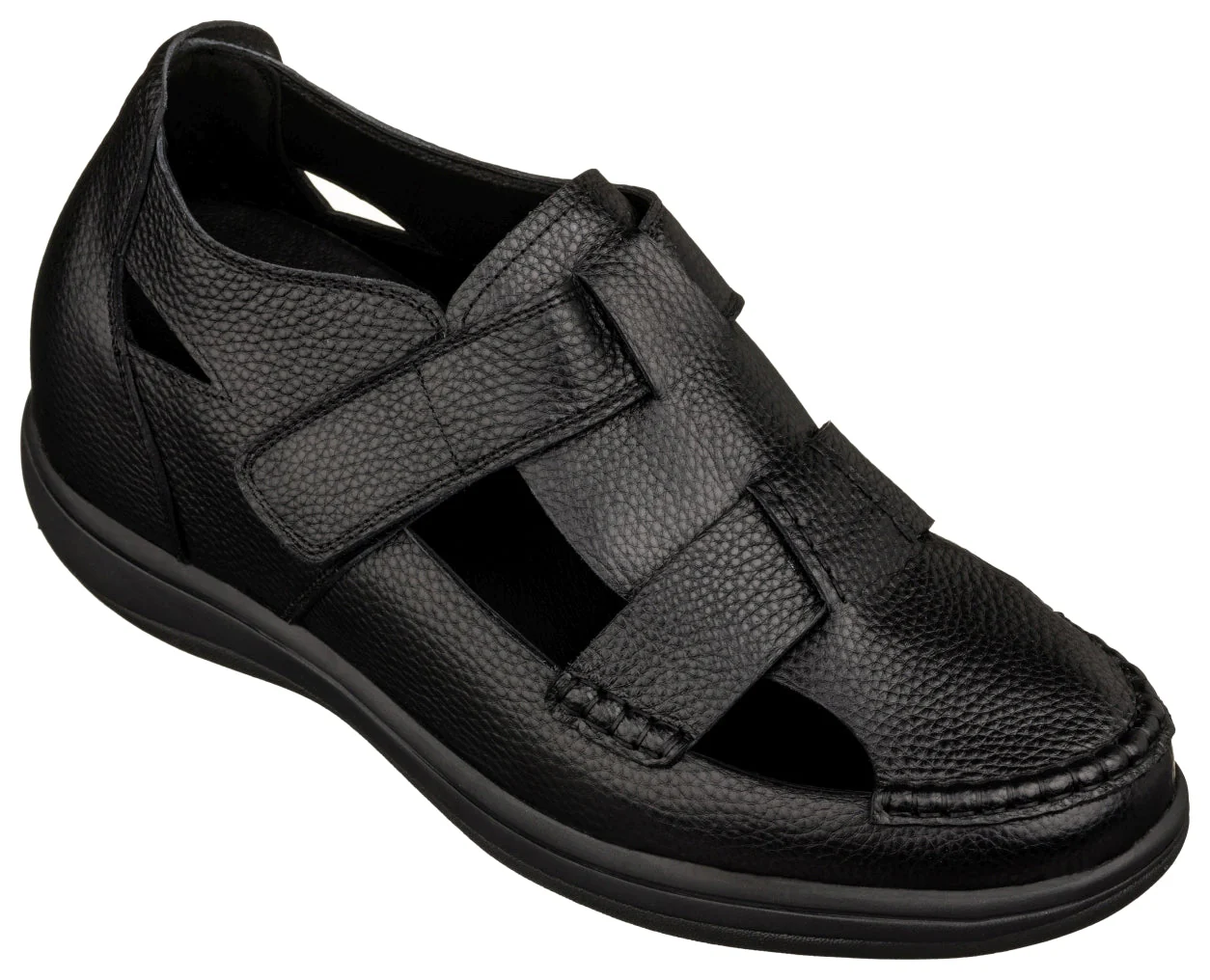 K2661 - 3.2 Inches Taller (Black) - Casual Fisherman Sandals