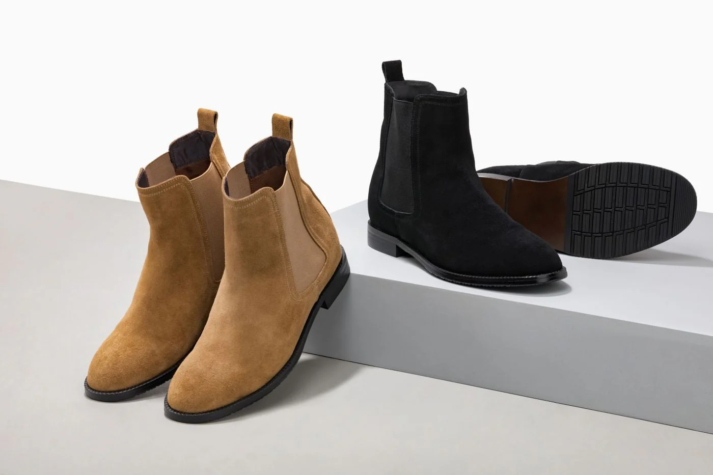 K33090 - 2.9 Inches Taller (Black) - Suede Chelsea Men's Boot - Image 6