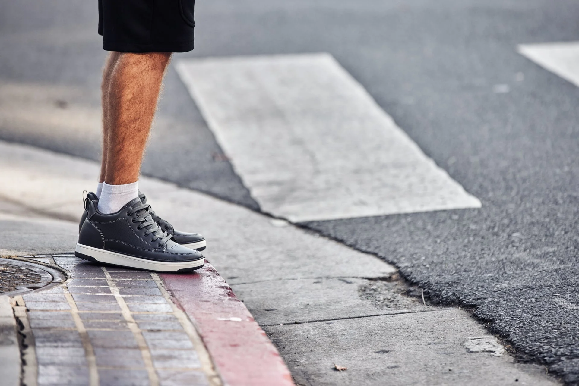 Q273 - 2 Inches Taller (Cement Grey) -Elevated Leatherette Micro-Perforated Men's Sneakers - Image 8
