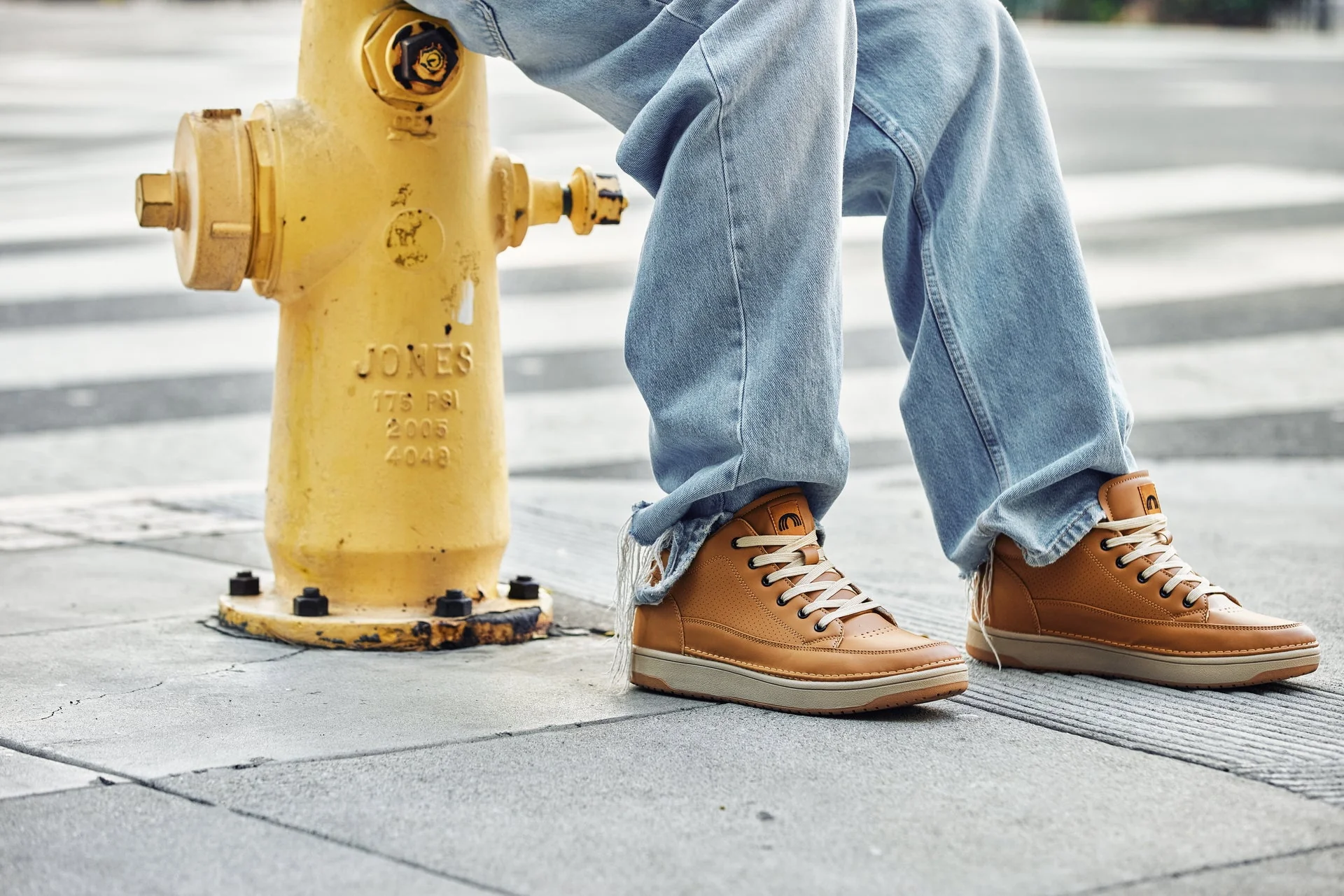 Q274 - 2 Inches Taller (Camel Brown) - Elevated Leatherette Micro-Perforated Men's Sneakers - Image 8