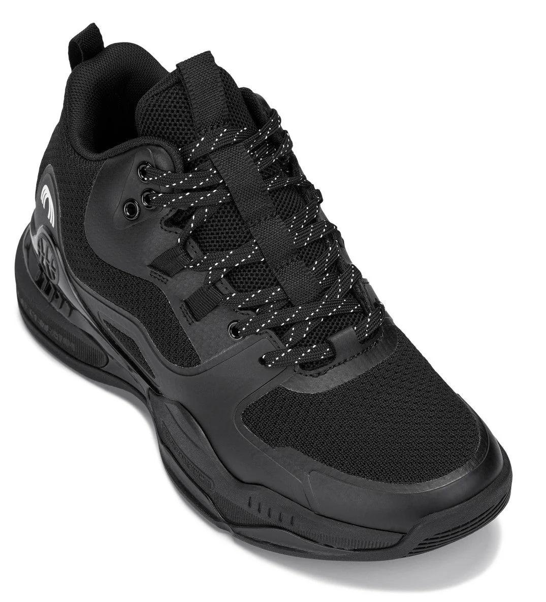 Q393 - 3 Inches Taller (Black) - Basketball High-Top Men's Sneakers