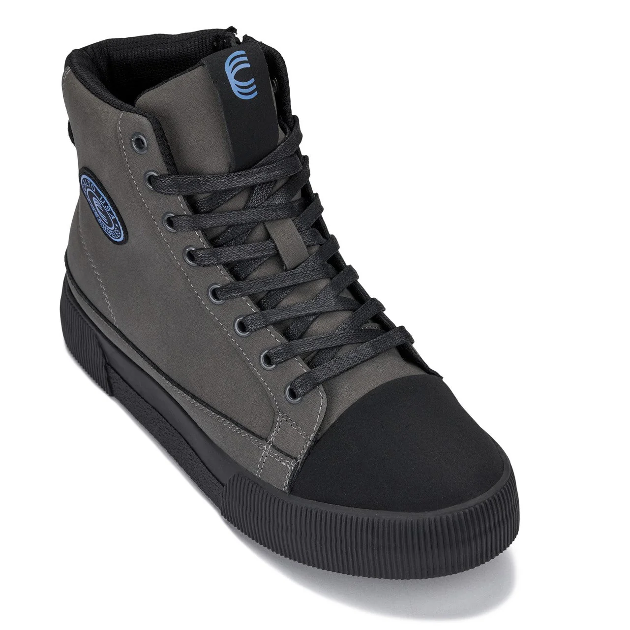 S3423 - 2.4 Inches Taller (Grey) - Cap Toe High Top Zip-Up Men's Sneaker Boots