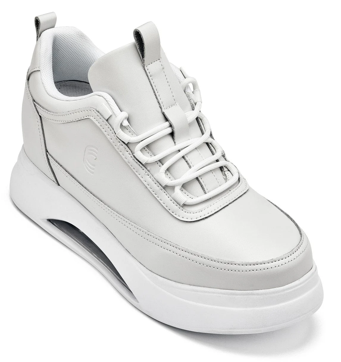 S4926 - 3.2 Inches Taller (Bone/White Sole) - Chunky Elevated Platform Men's Sneakers
