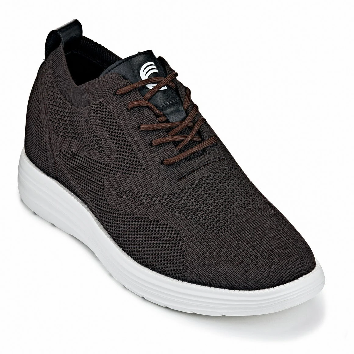 X2635 - 2.8 Inches Taller (Coffee Brown) - Lace Up Casual Men's Walker Shoes