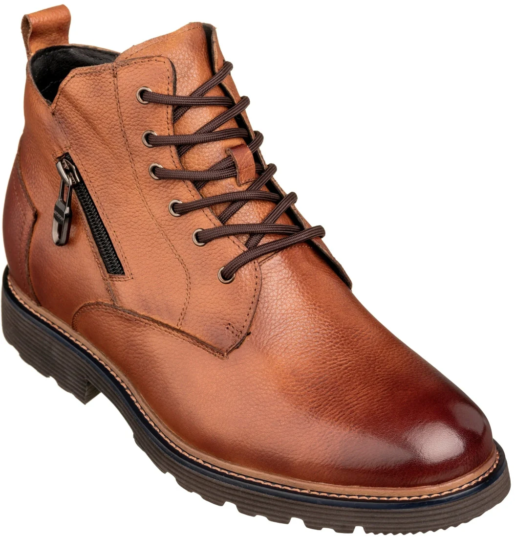 Y42072 - 2.8 Inches Taller (Brown) - Dressy Casual Men's Boots