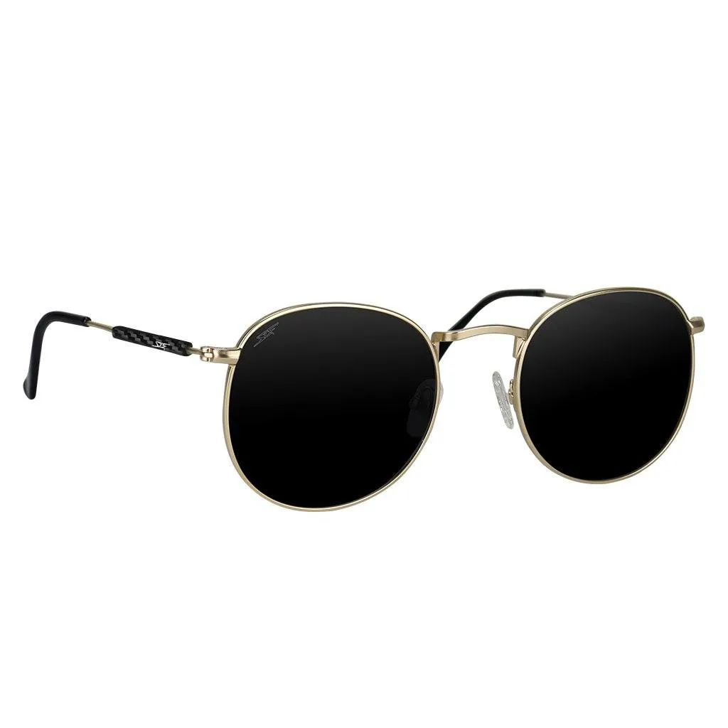 CAPTAIN Real Carbon Fiber Sunglasses (Polarized Lens | Carbon Fiber Temples | Gold)