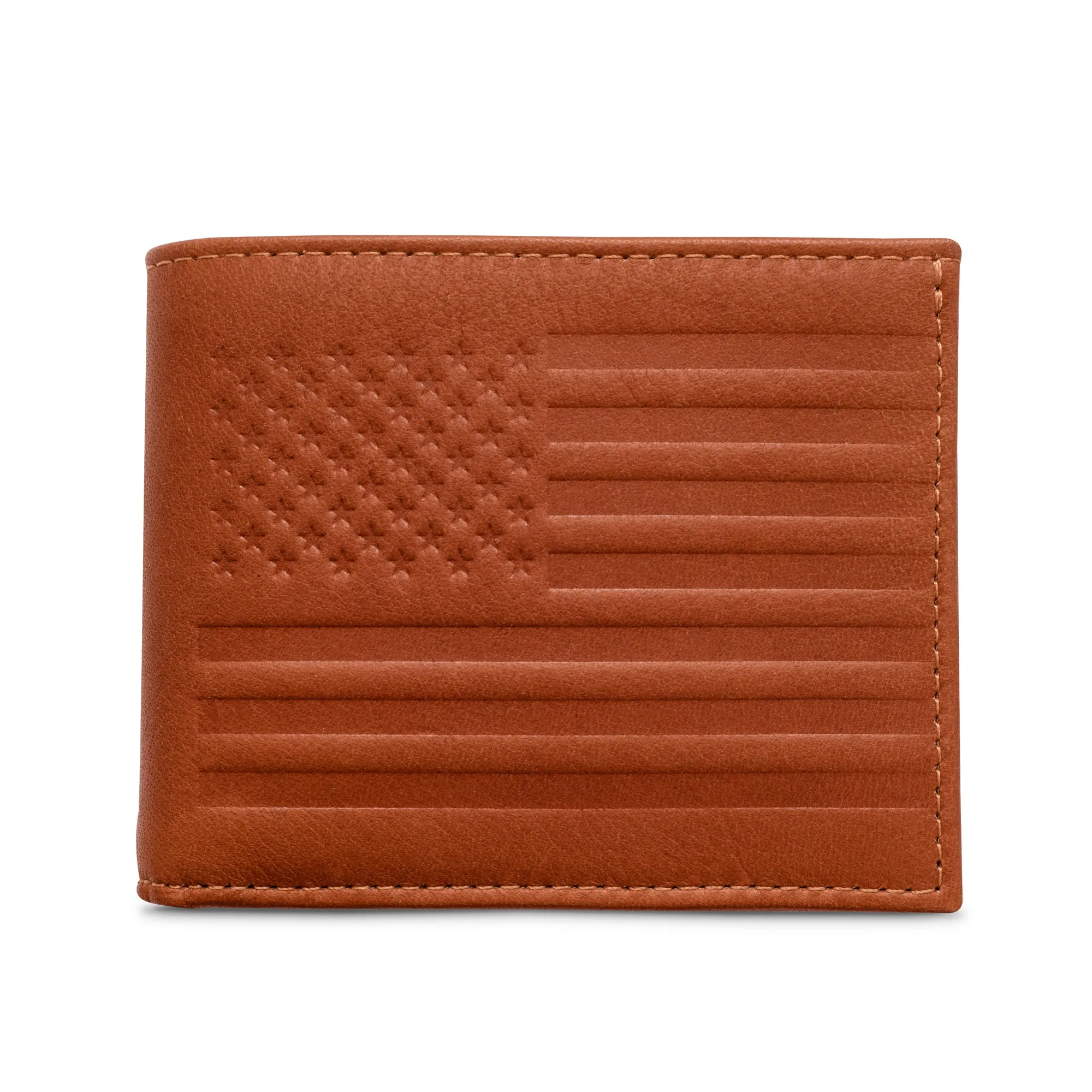 Carry-It-All Bifold Men's Leather Wallet (American Flag optional) - Image 45