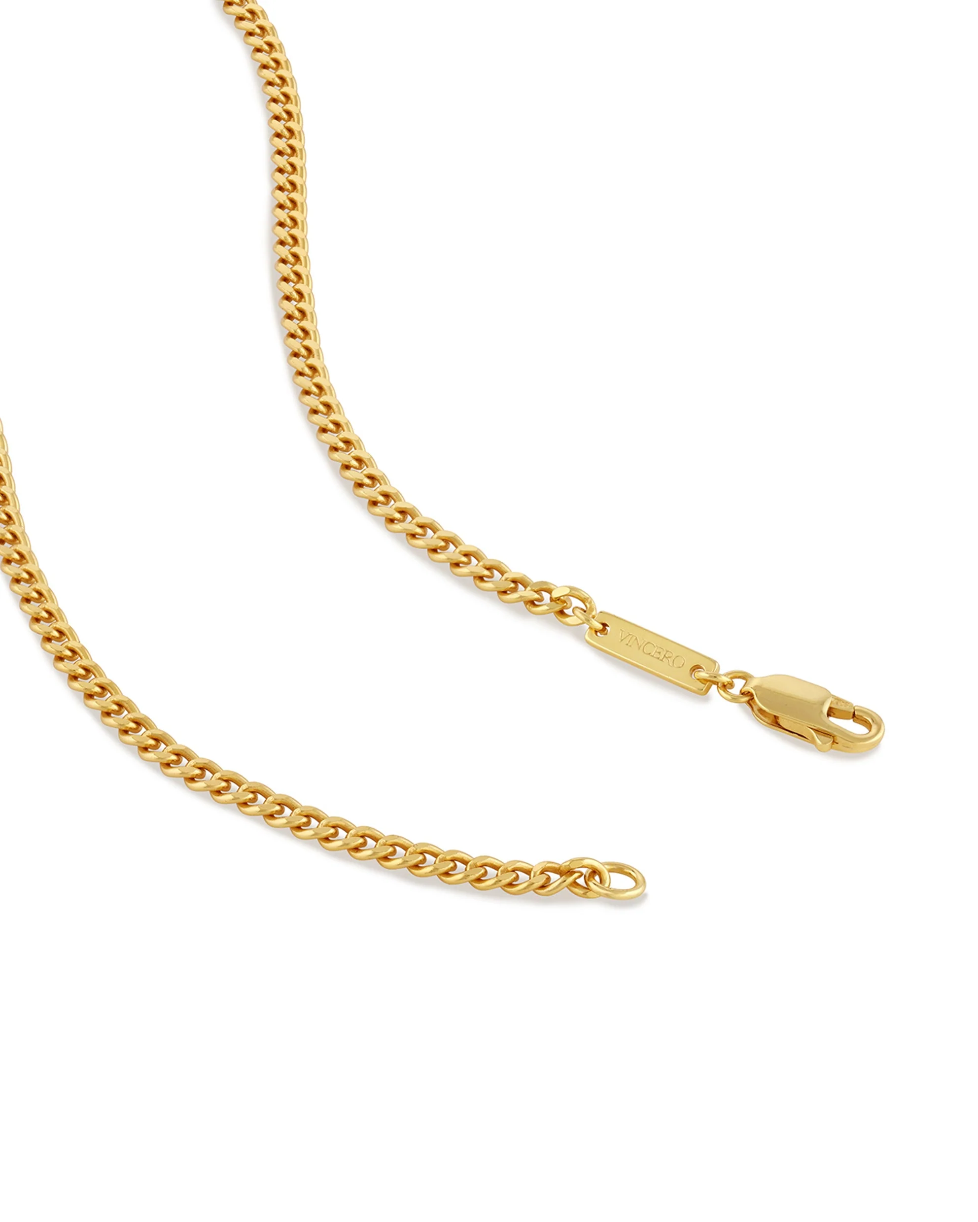 Curb Chain Necklace, 3MM Set - 14K Gold - Image 5