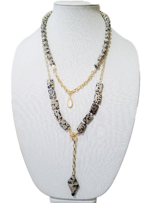 Dalmatian Jasper Layer Necklace Set - Image 3