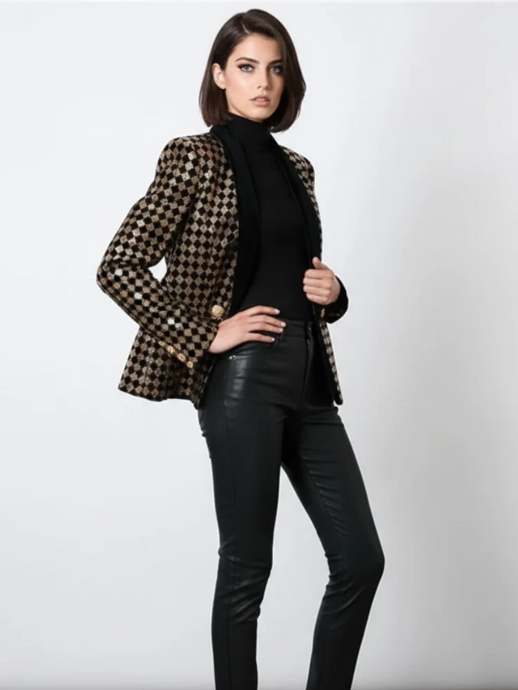 Diamond Inlay Blazer, Wall Street | Women - BYMANYC ® New York - Image 3