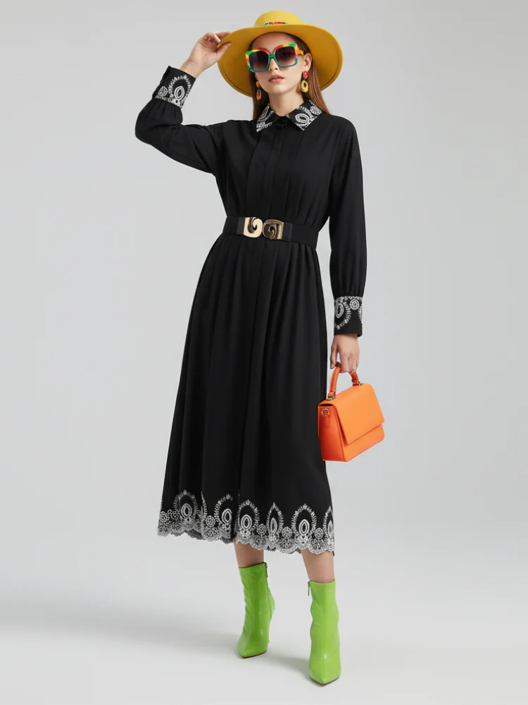 Elegant Embroidered Dress, Central Park | Women - BYMANYC ® New York - Image 2
