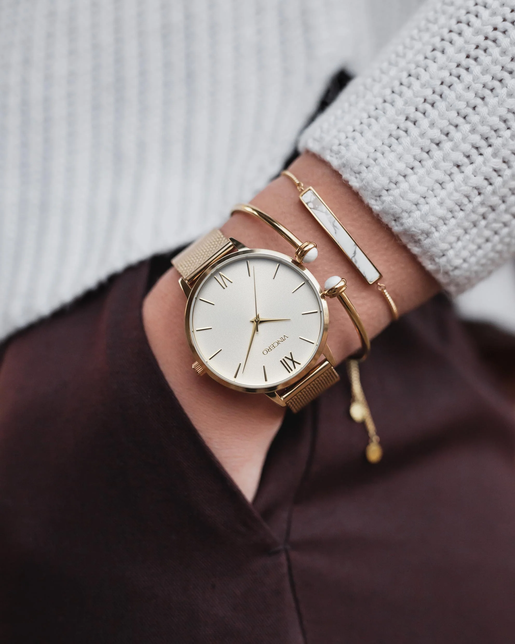 Eros Mesh Petite Women's Watch - Gold + Satin - Image 6