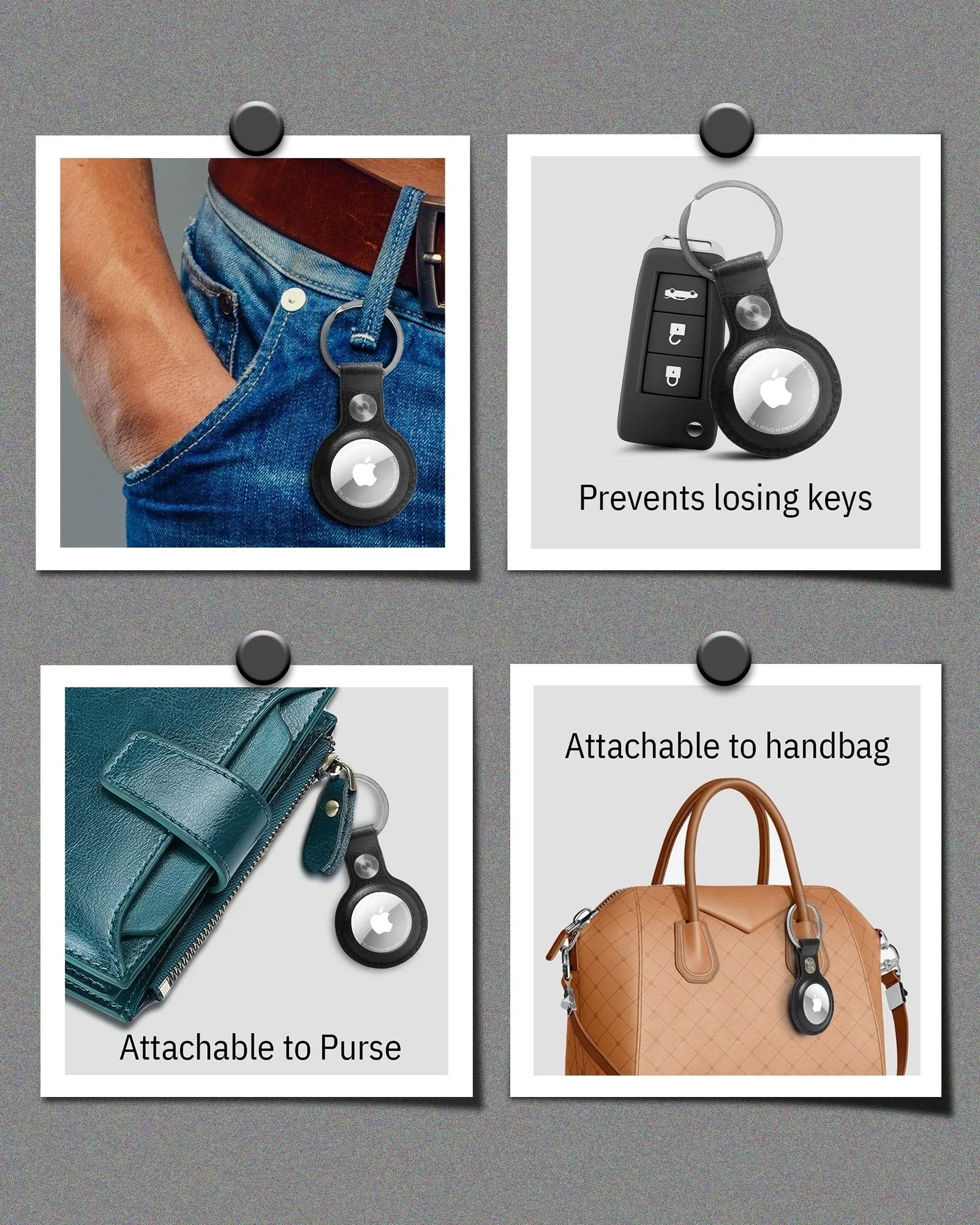 Leather Air Tag Keychain - Image 4