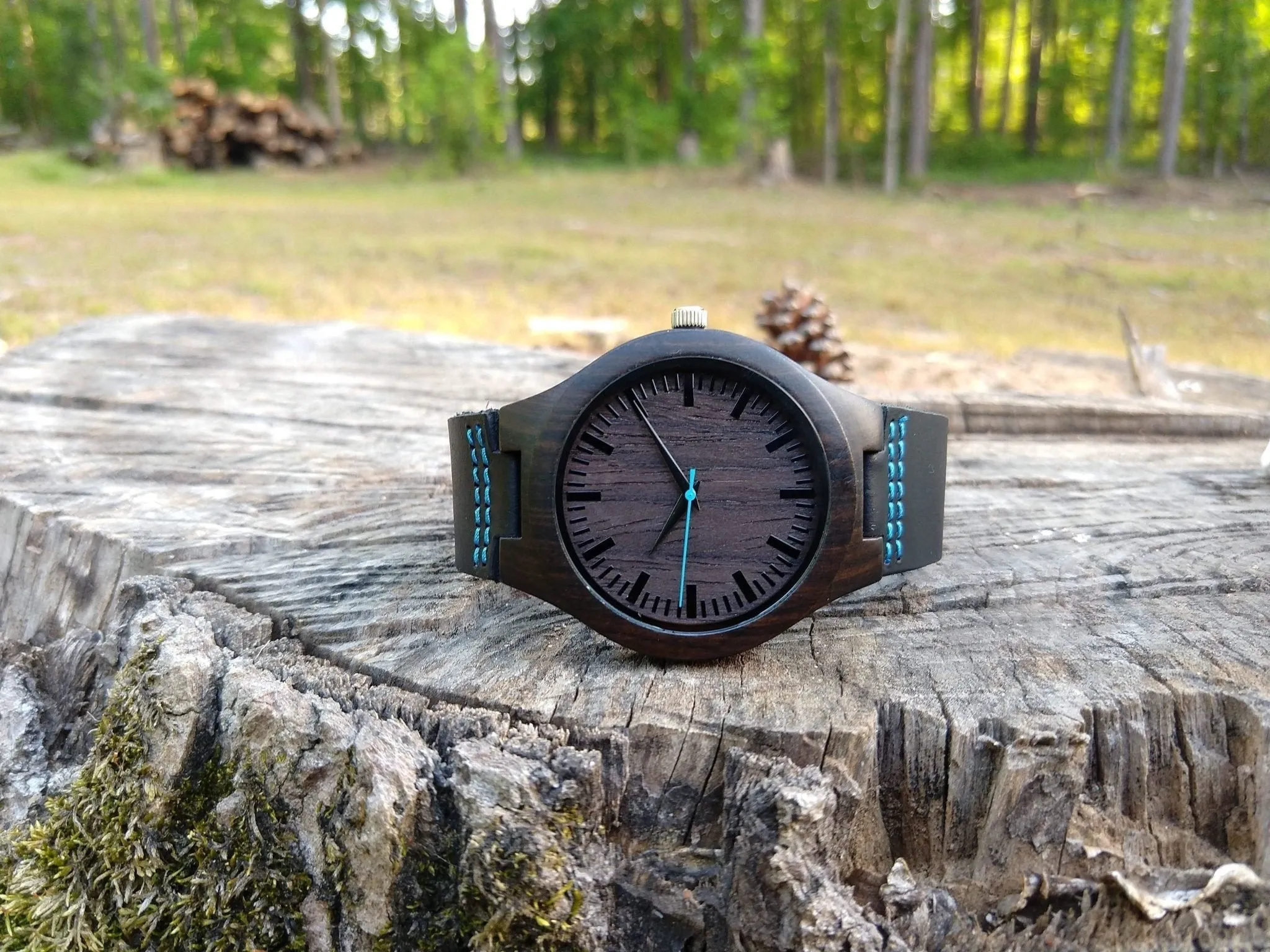 Groomsmen Set Of 10 Wooden Men's Watches - Blue Energico - Image 4